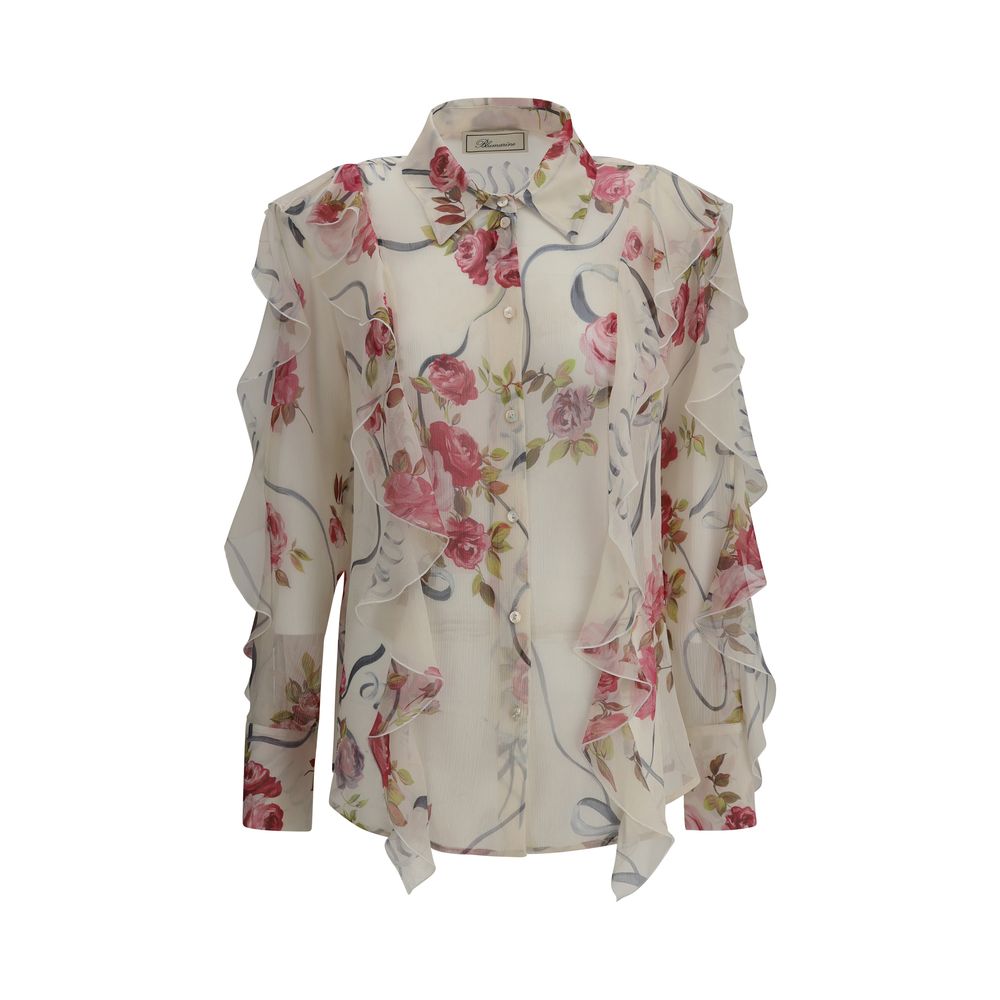 Blumarine – Hemd aus Seidenchiffon mit Blumenmuster