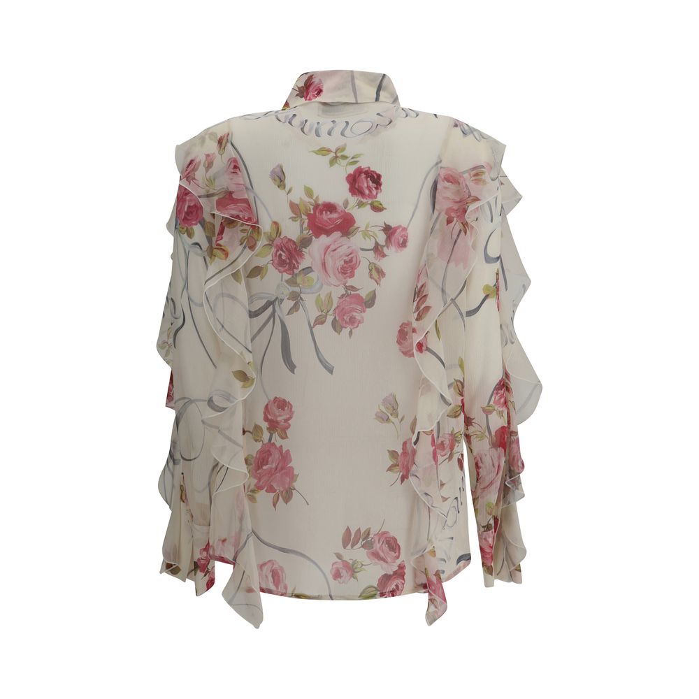 Blumarine – Hemd aus Seidenchiffon mit Blumenmuster