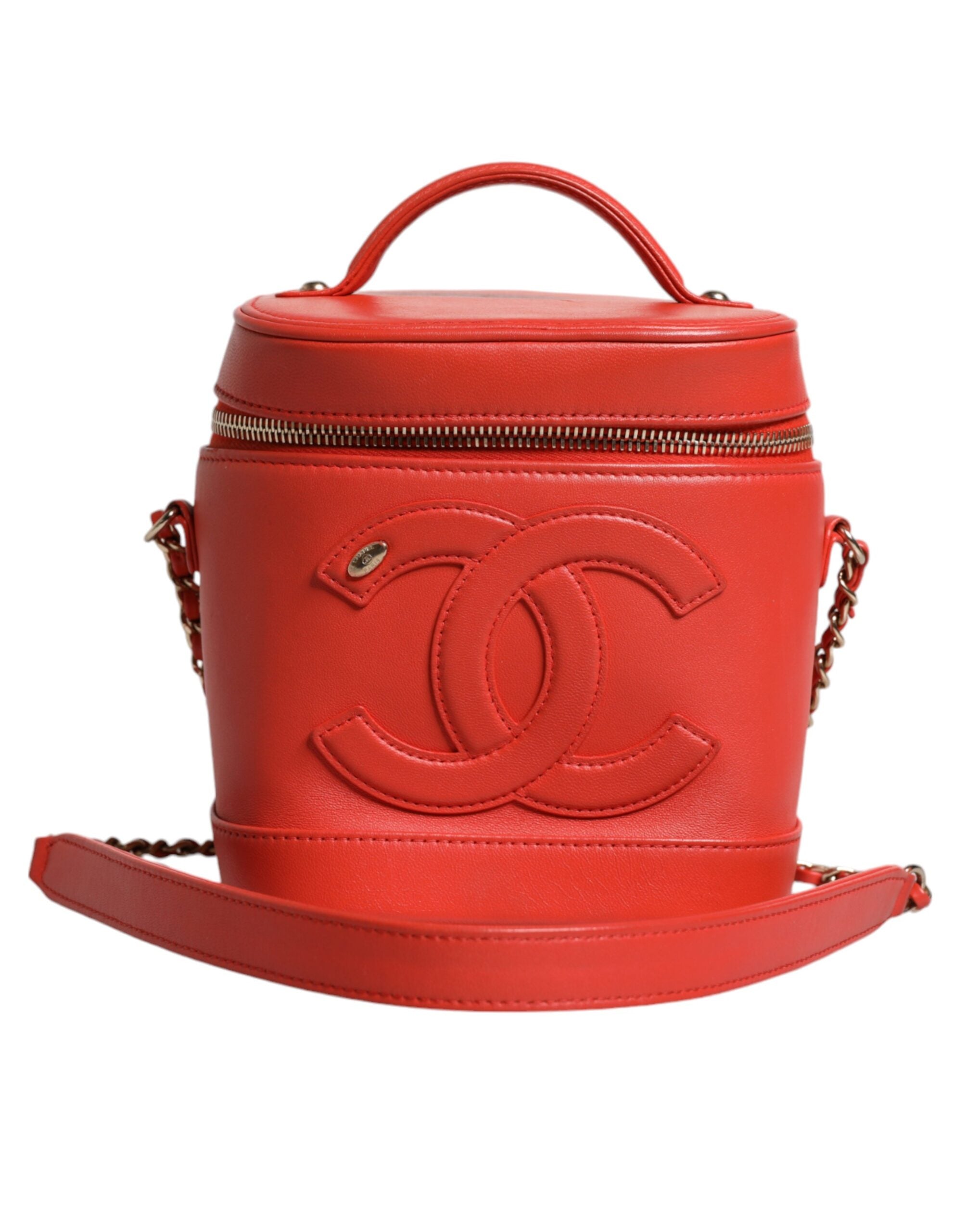 Chanel Orange Coco Mark Vanity Chain Schulterhandtasche