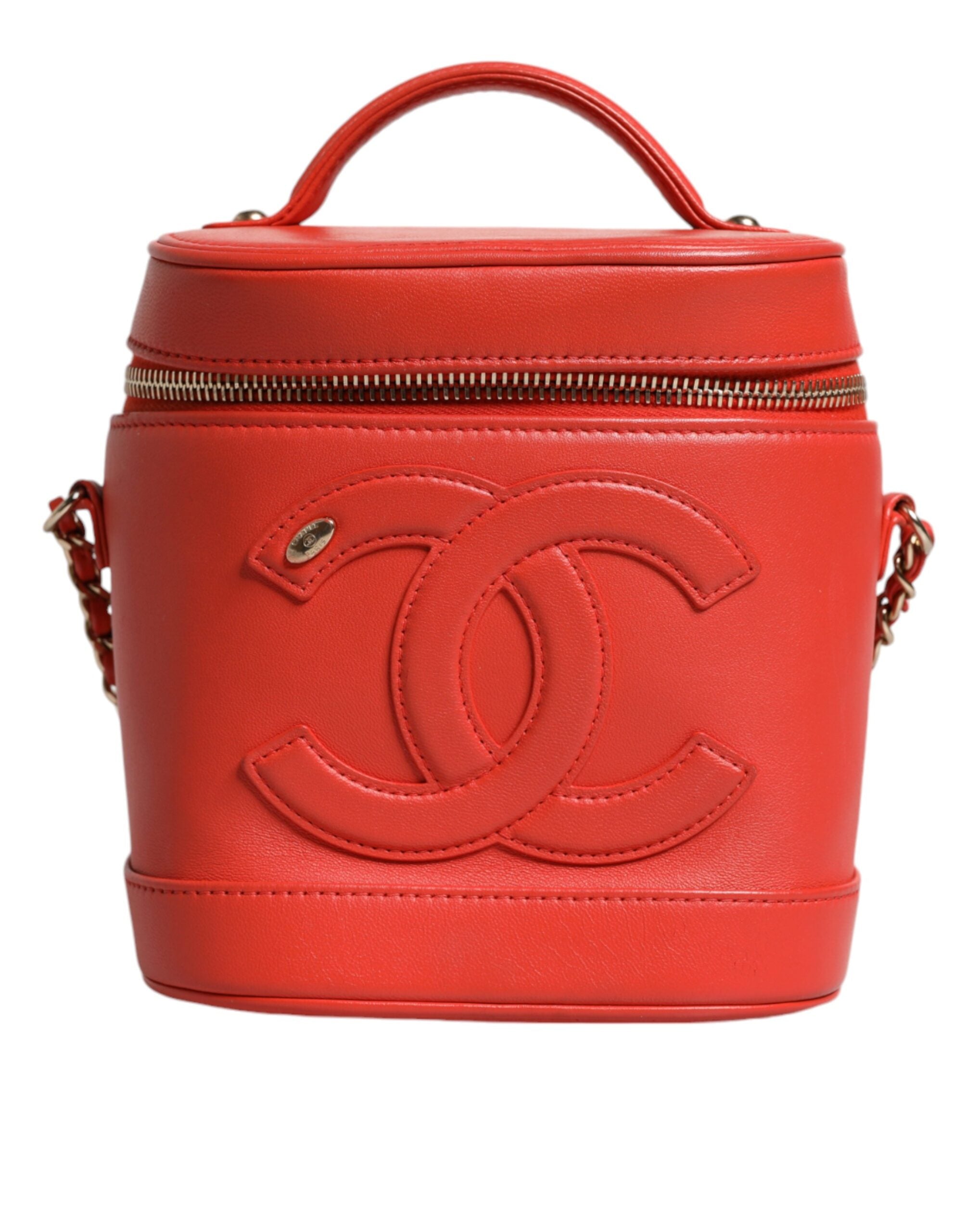Chanel Orange Coco Mark Vanity Chain Schulterhandtasche