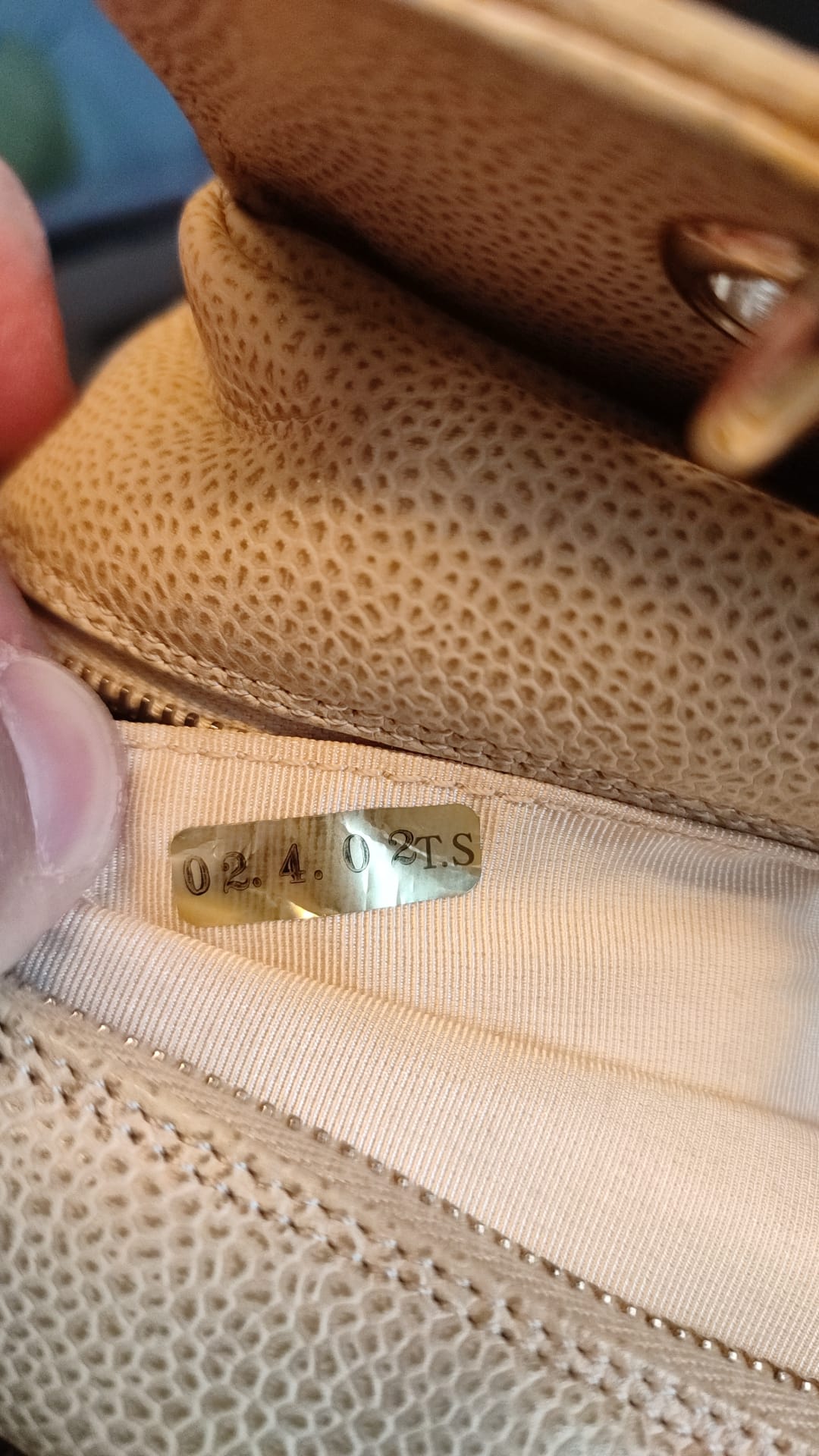 Chanel Beige Caviar De Coco Handtasche aus Leder mit Kette