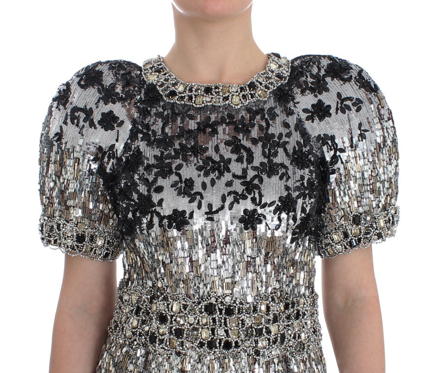 Rochie scurtă cu cristale argintii Dolce &amp; Gabbana, Masterpiece