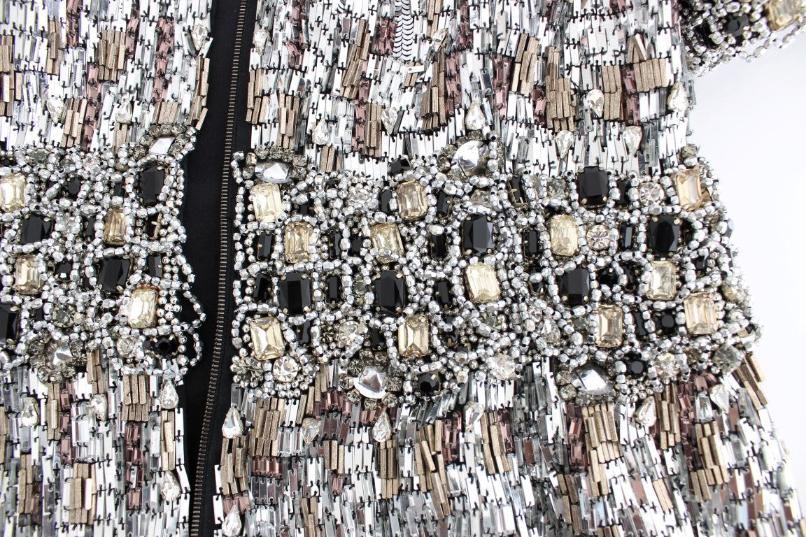 Rochie scurtă cu cristale argintii Dolce &amp; Gabbana, Masterpiece