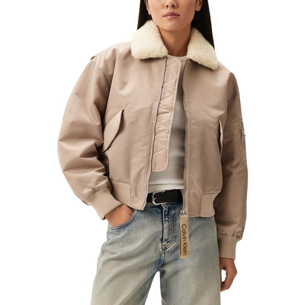 Calvin Klein Jeans Beige Polyester Jacken &amp; Mäntel