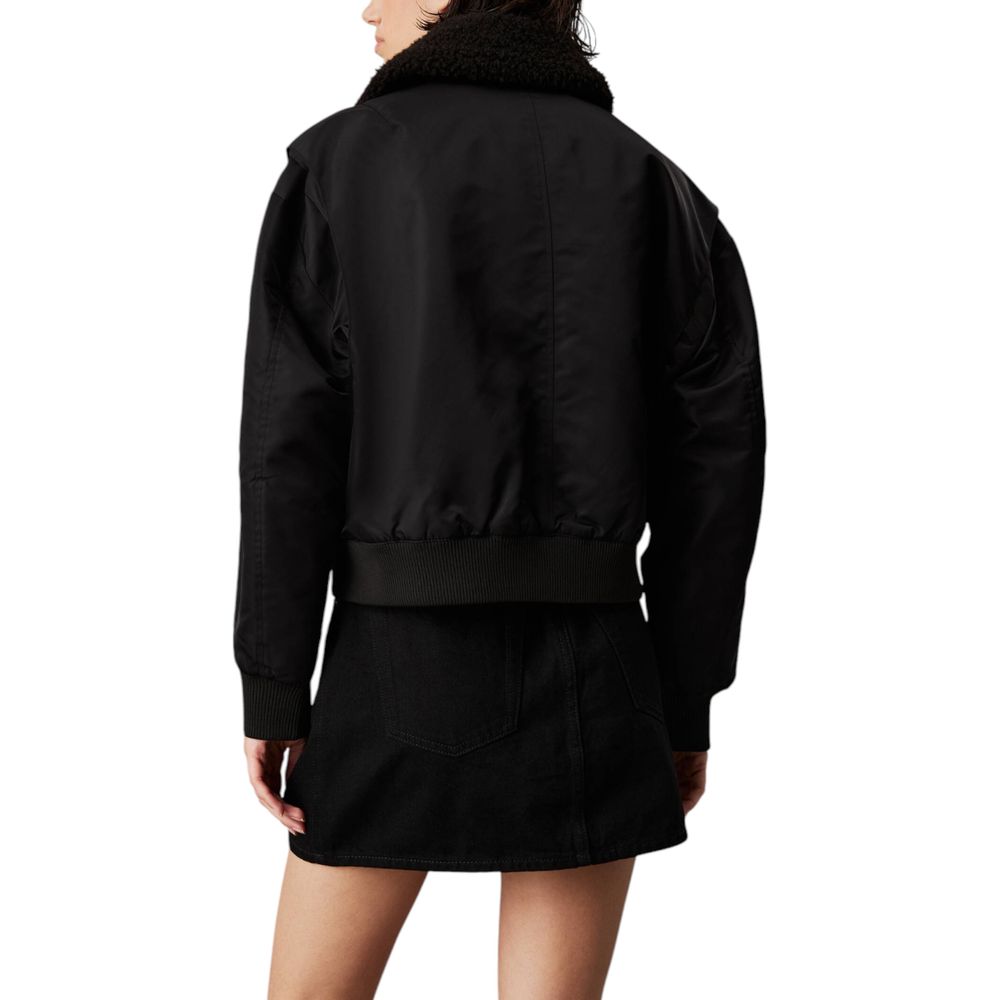 Calvin Klein Jeans – Schwarze Polyesterjacken und -mäntel