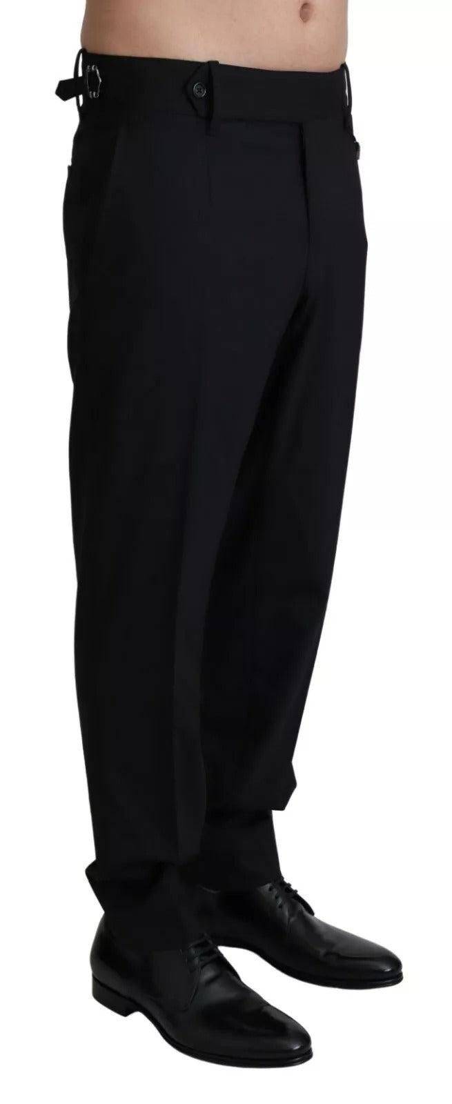 Dolce &amp; Gabbana – Schwarze Anzughose aus Wollstretch