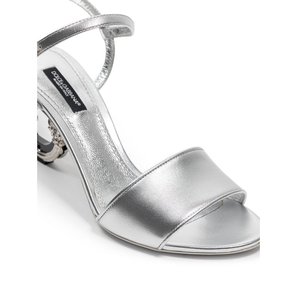 Sandale Dolce &amp; Gabbana din piele argintie