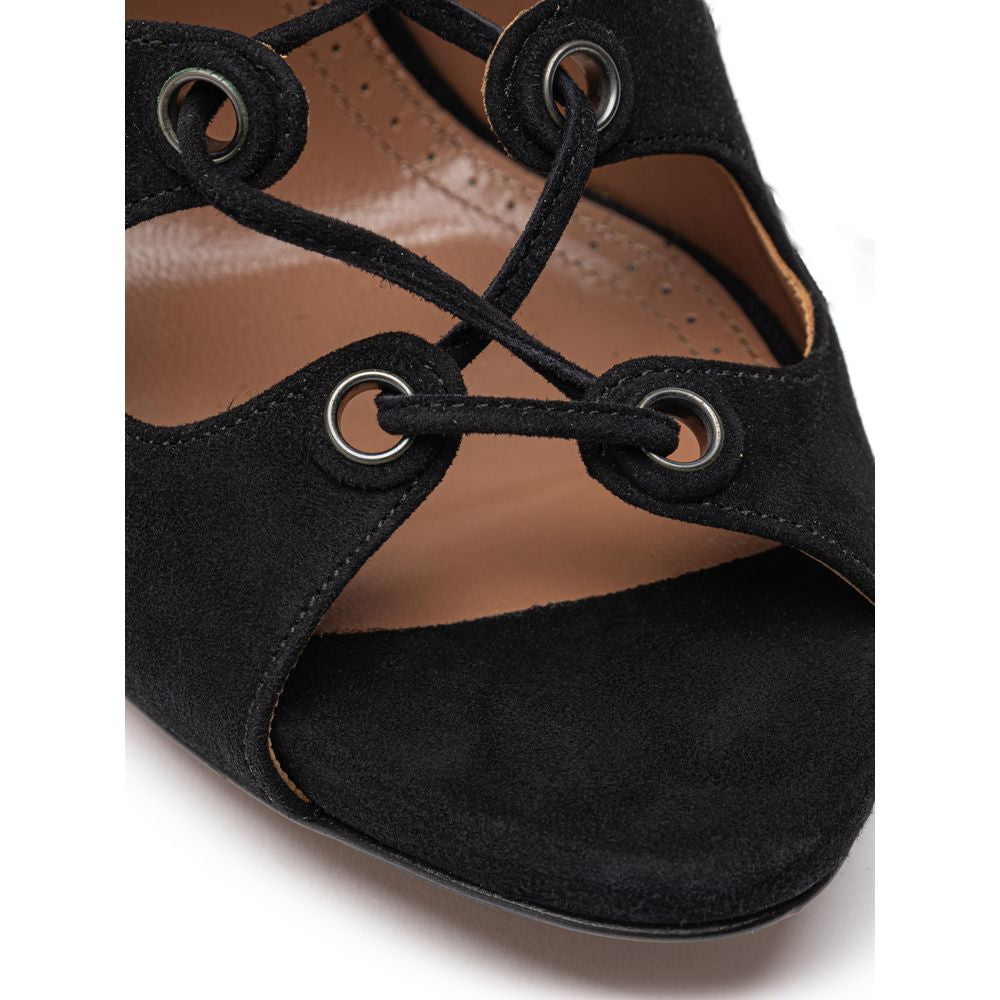 Sandale Alaïa Scamociata din piele neagră
