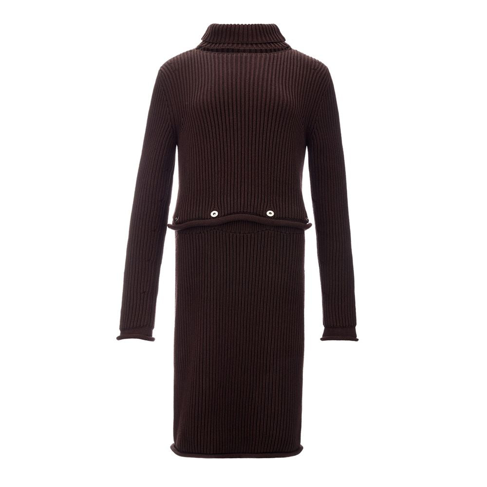 Rochie elegantă Bottega Veneta maro din viscoză
