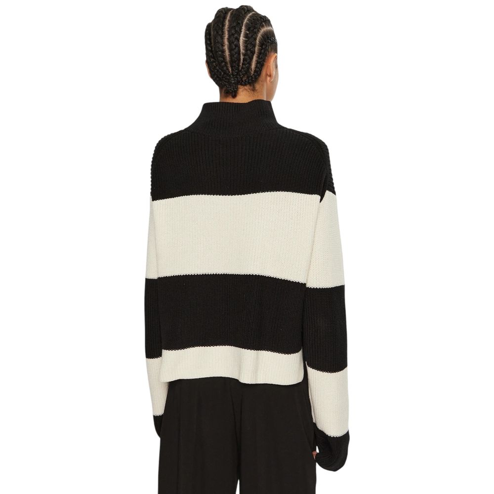 Calvin Klein Jeans – Schwarz-weißer Baumwollpullover