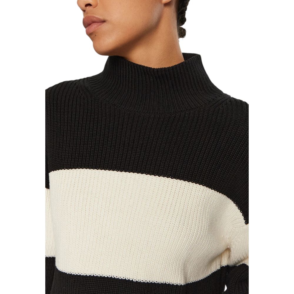 Pulover din bumbac alb și negru Calvin Klein Jeans