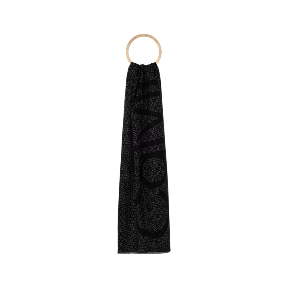 Eșarfă Calvin Klein Marabou neagră