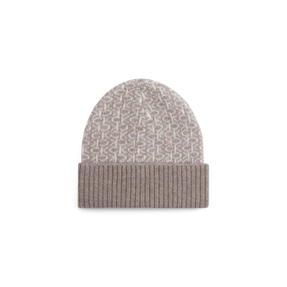Pălărie Calvin Klein bej din piele de alpaca