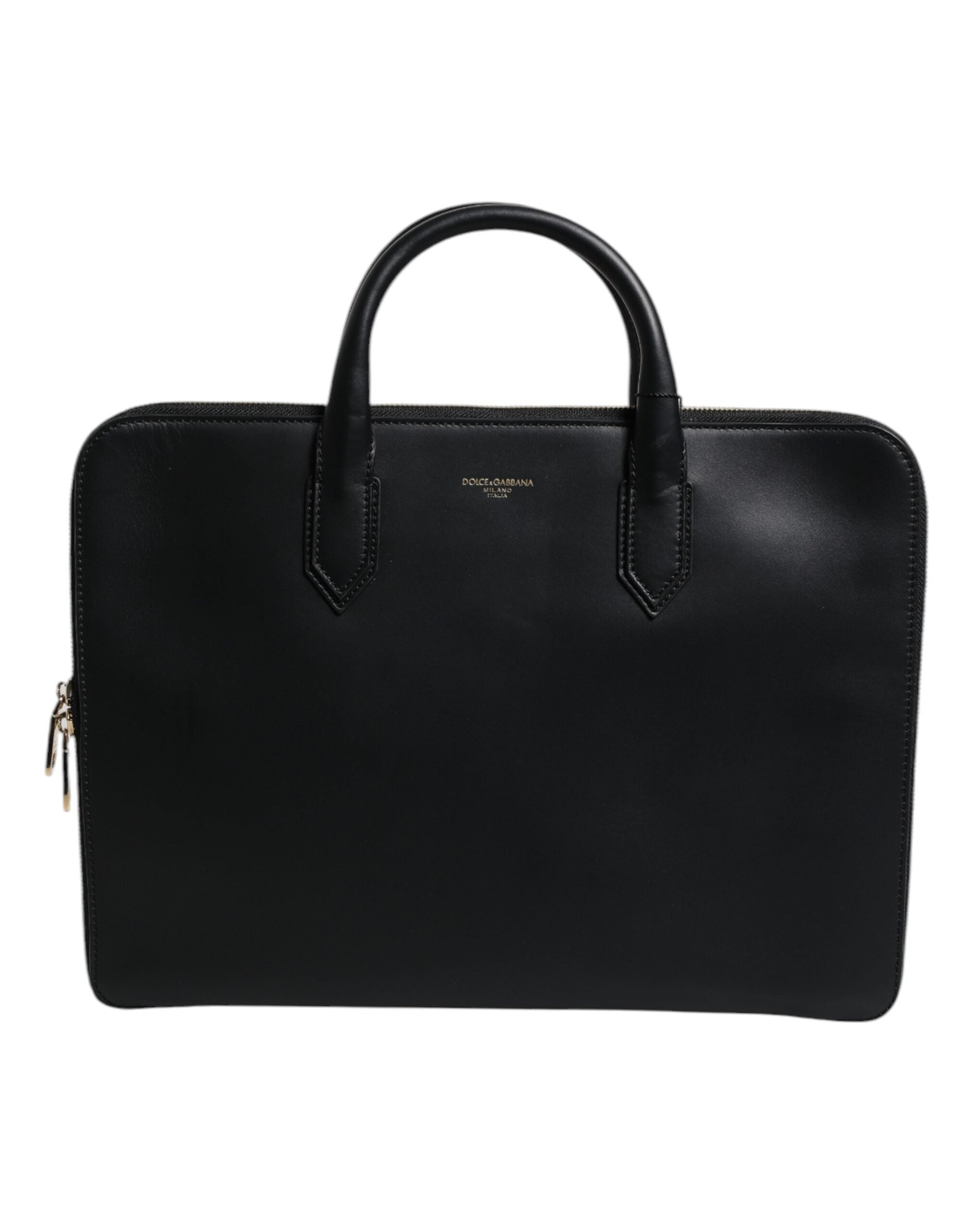 Dolce &amp; Gabbana – Monreale – Aktentasche aus schwarzem Kalbsleder mit hitzegepresstem Logo