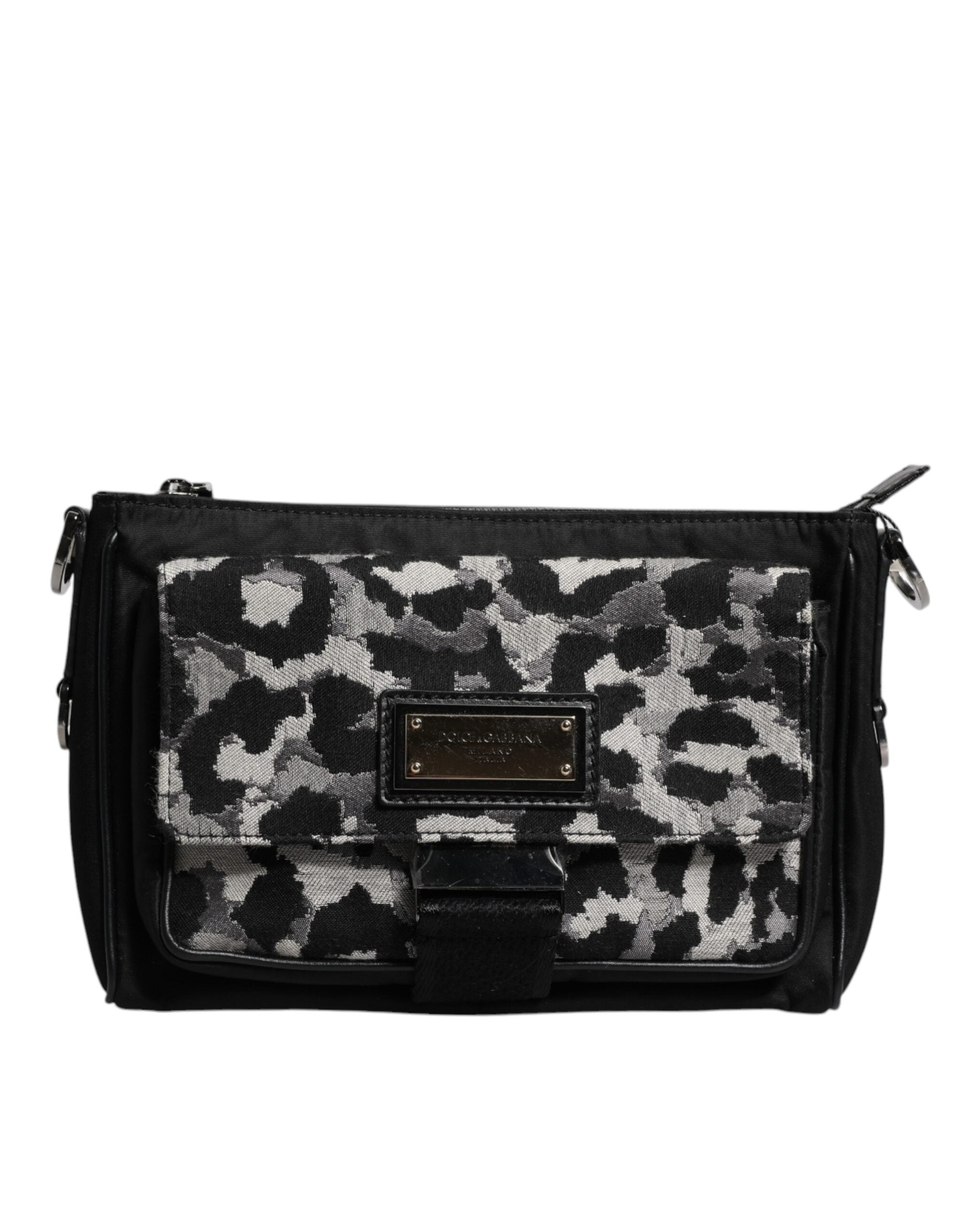 Dolce &amp; Gabbana Geantă crossbody din jacquard cu imprimeu leopard multicolor