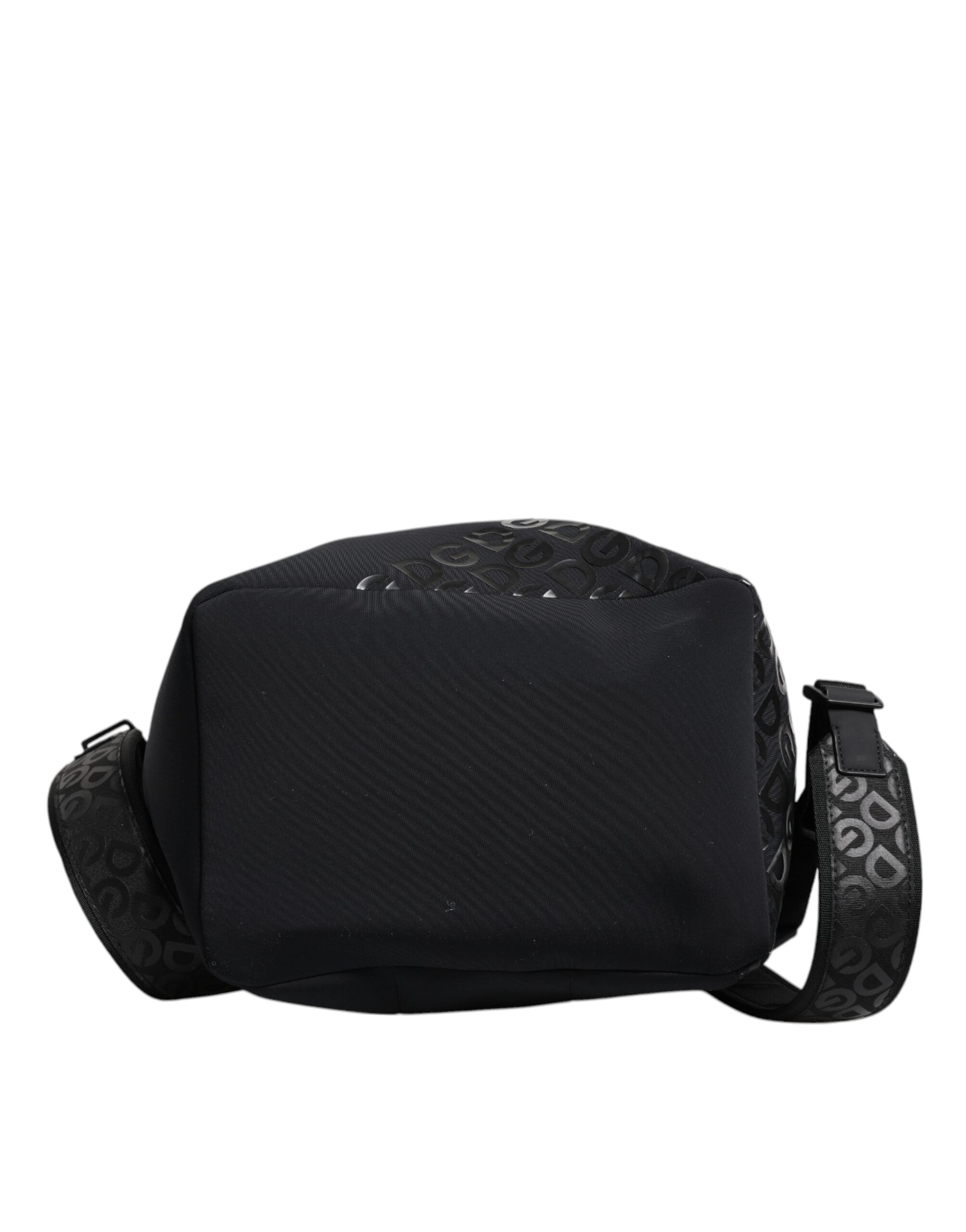 Rucsac școlar Dolce &amp; Gabbana negru din neopren și nailon cu logo DG