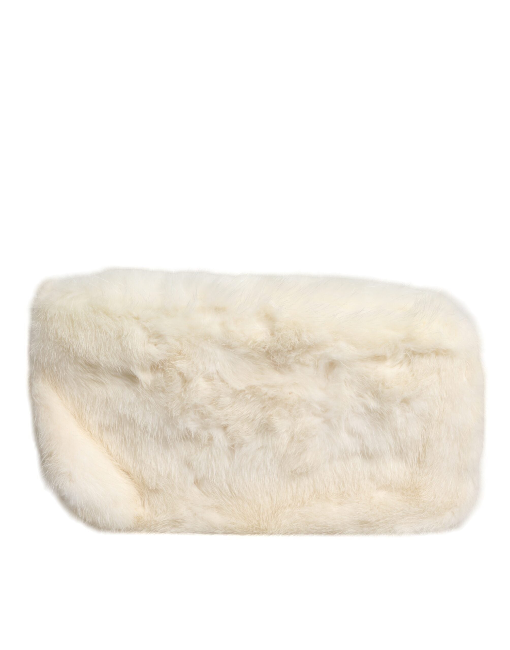 Geantă de mână Dolce &amp; Gabbana din blană albă, tip plic, tip poșetă
