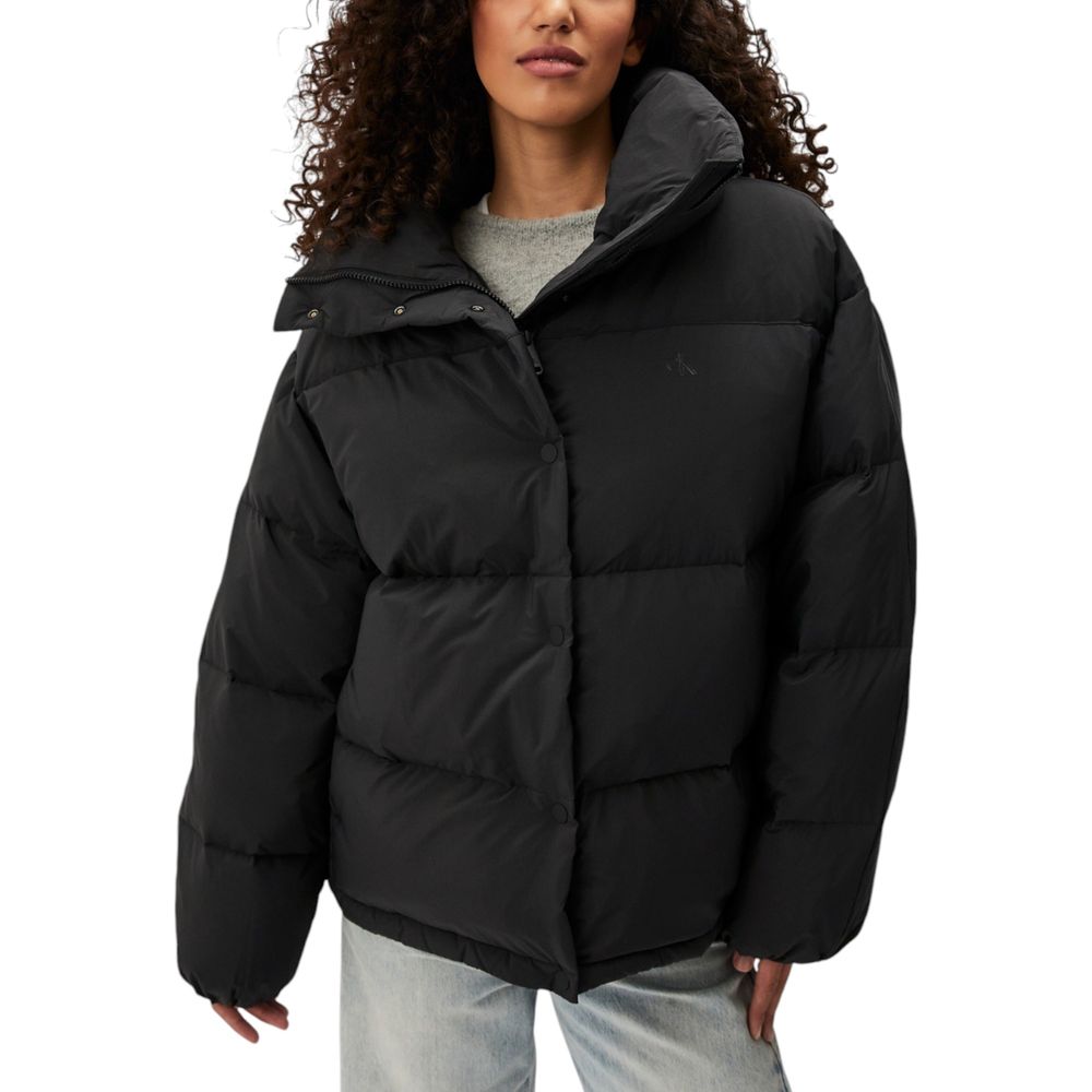 Calvin Klein Jeans – Schwarze Polyesterjacken und -mäntel