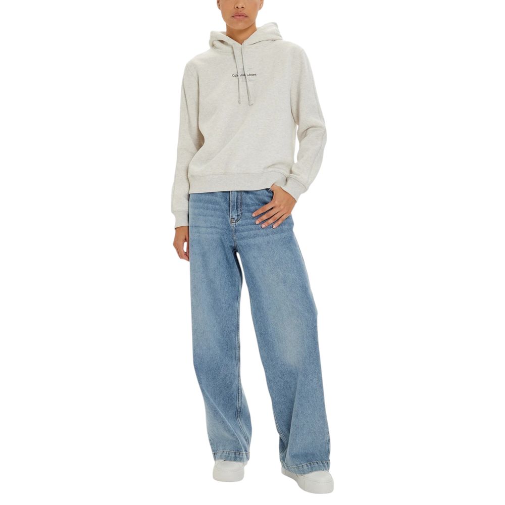Pulover gri din bumbac Calvin Klein Jeans