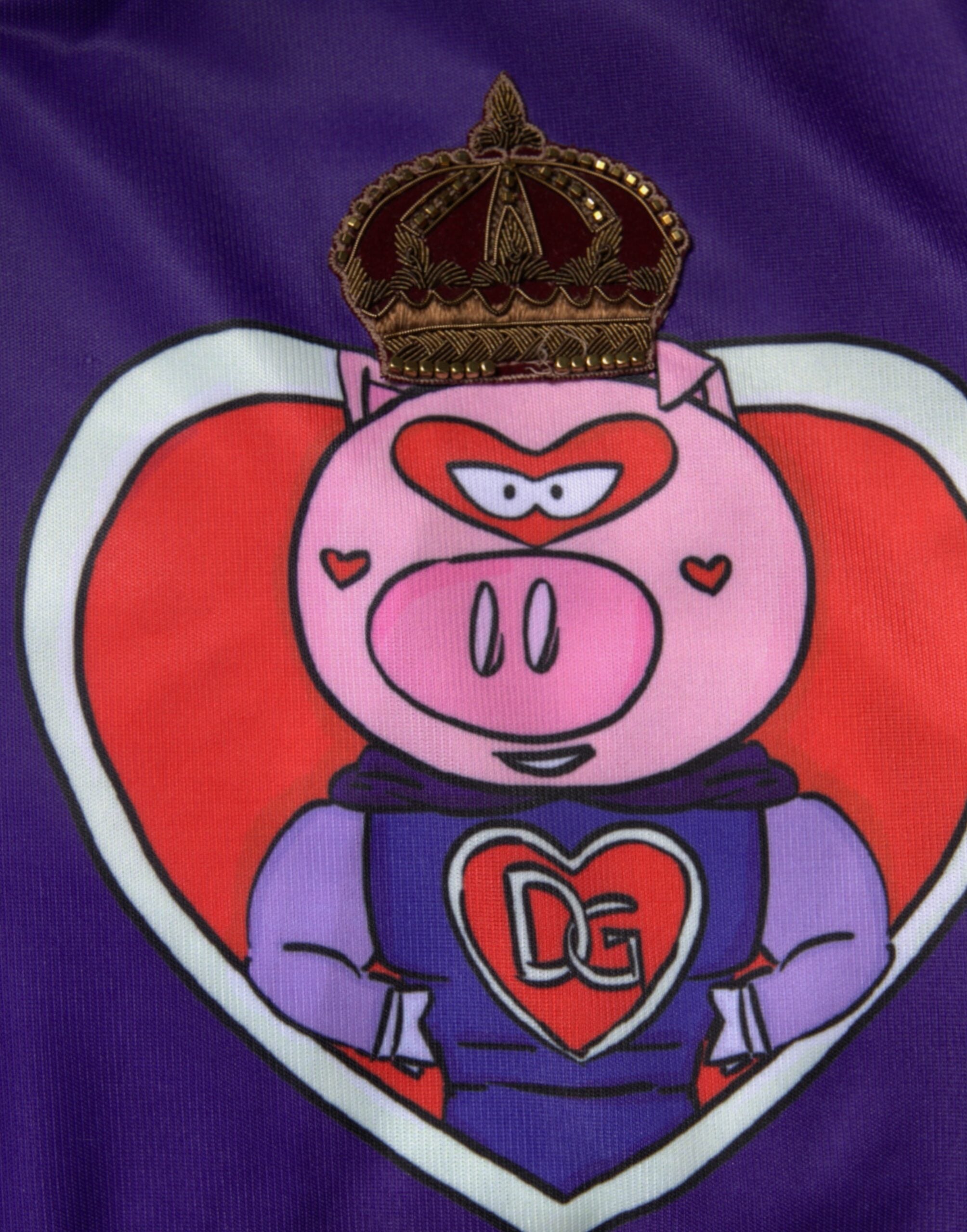 Pulover Dolce &amp; Gabbana violet cu fermoar complet Year Of The Pig
