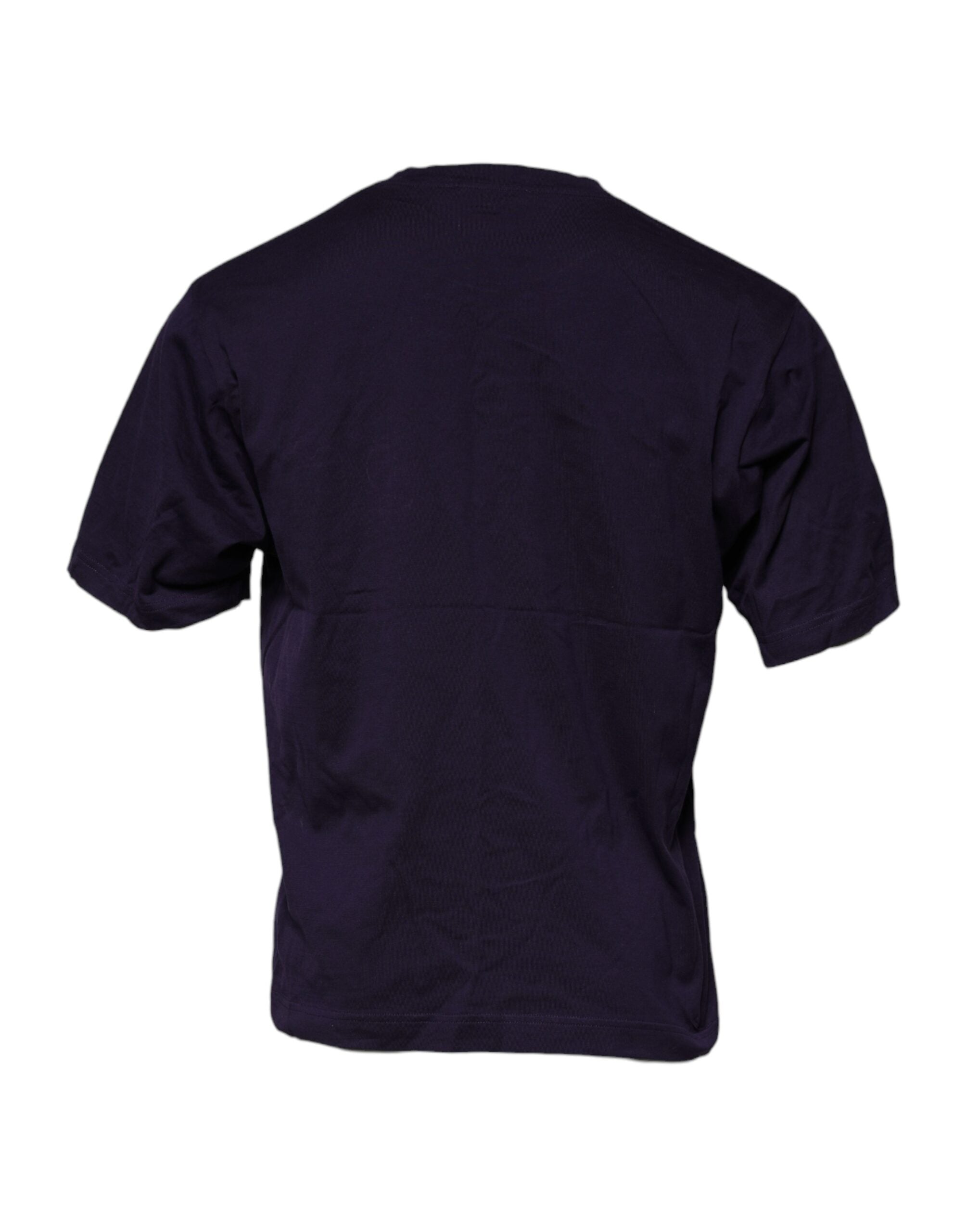 Dolce &amp; Gabbana Lilafarbenes T-Shirt aus Baumwolle mit Rundhalsausschnitt und DG-Logo