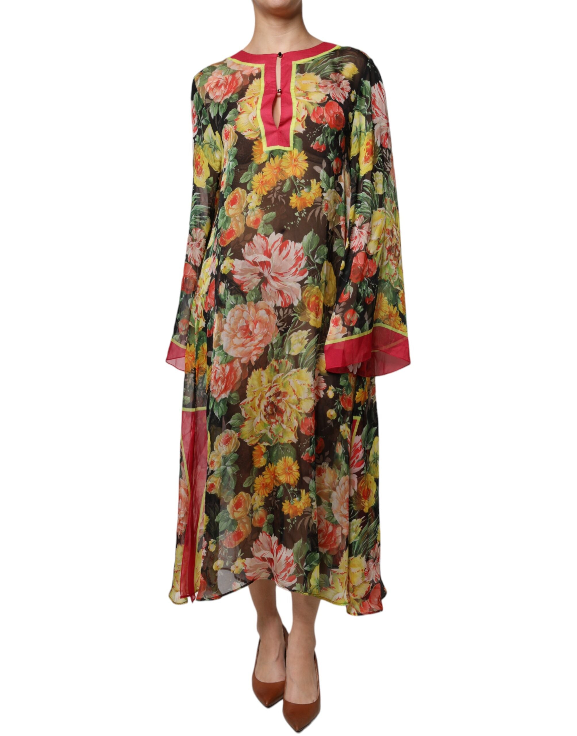 Rochie maxi Dolce &amp; Gabbana cu imprimeu floral multicolor