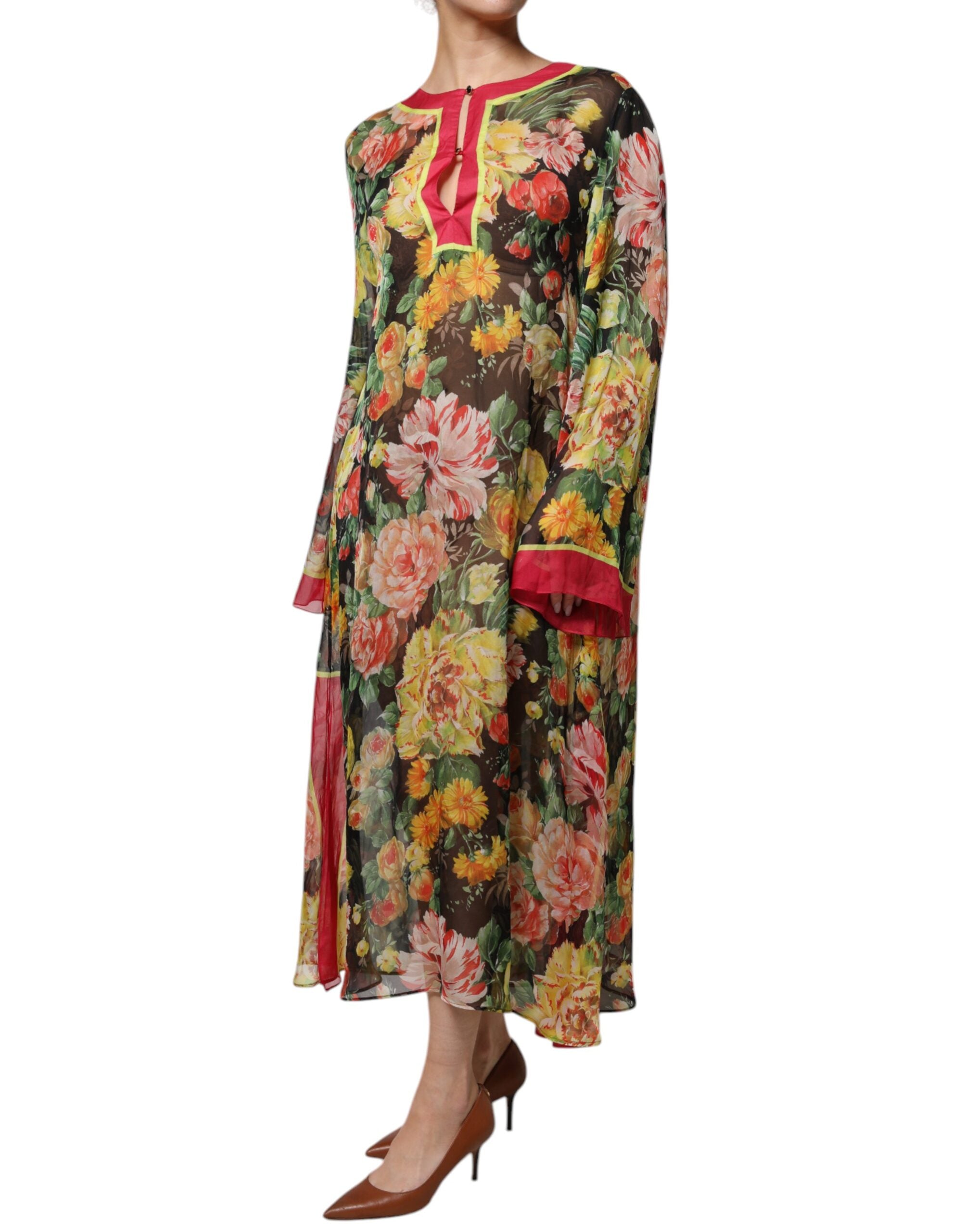 Rochie maxi Dolce &amp; Gabbana cu imprimeu floral multicolor