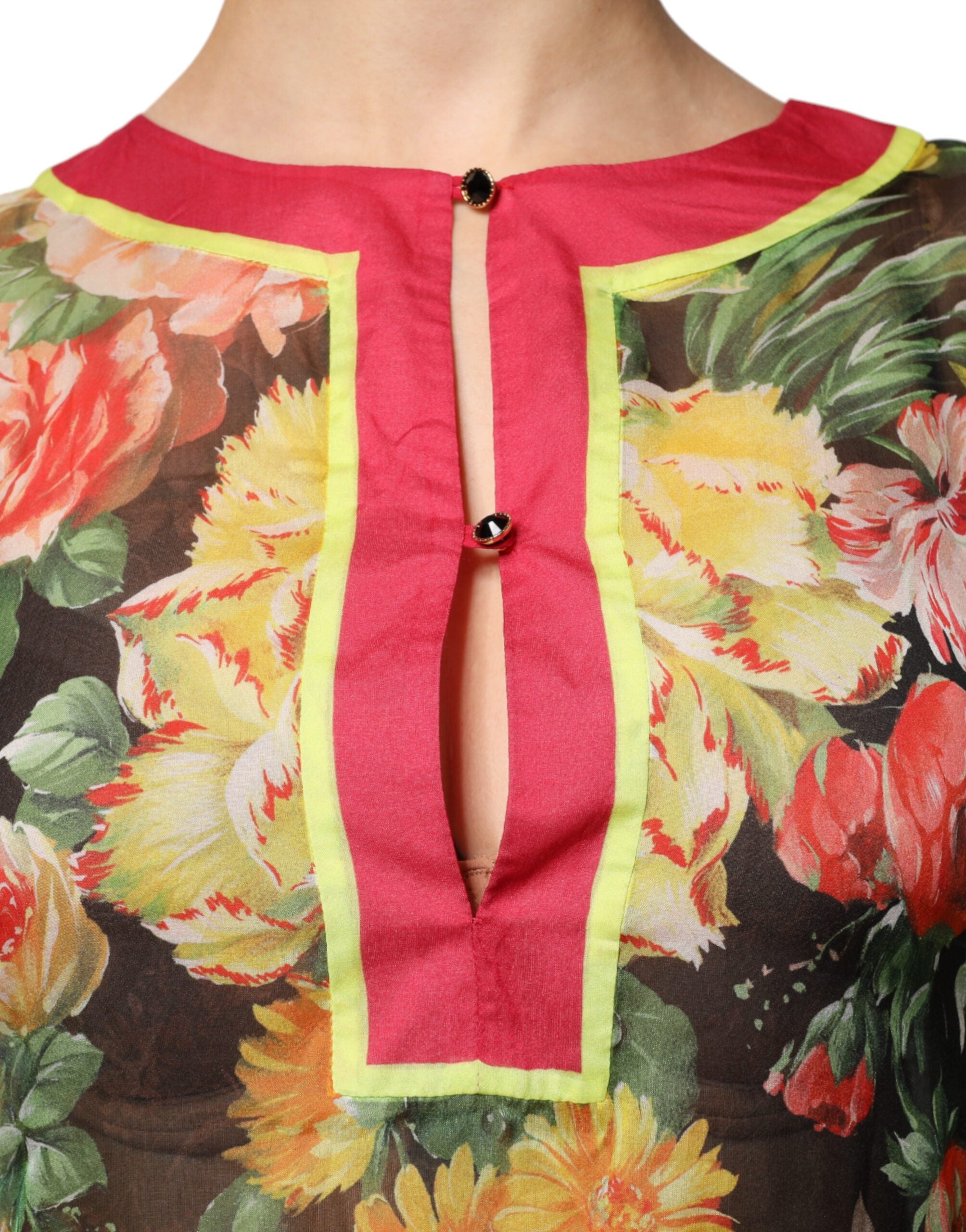 Rochie maxi Dolce &amp; Gabbana cu imprimeu floral multicolor
