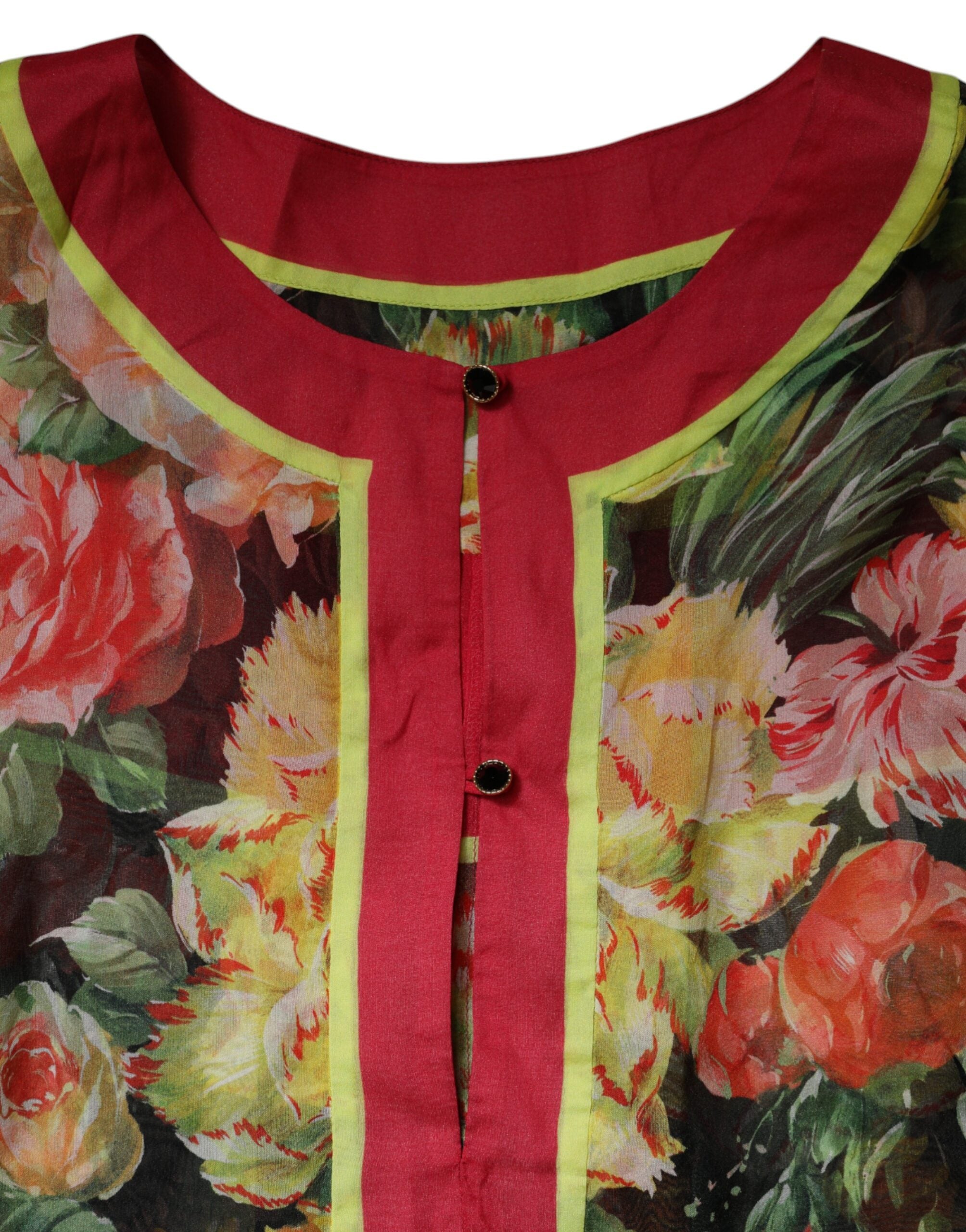 Rochie maxi Dolce &amp; Gabbana cu imprimeu floral multicolor