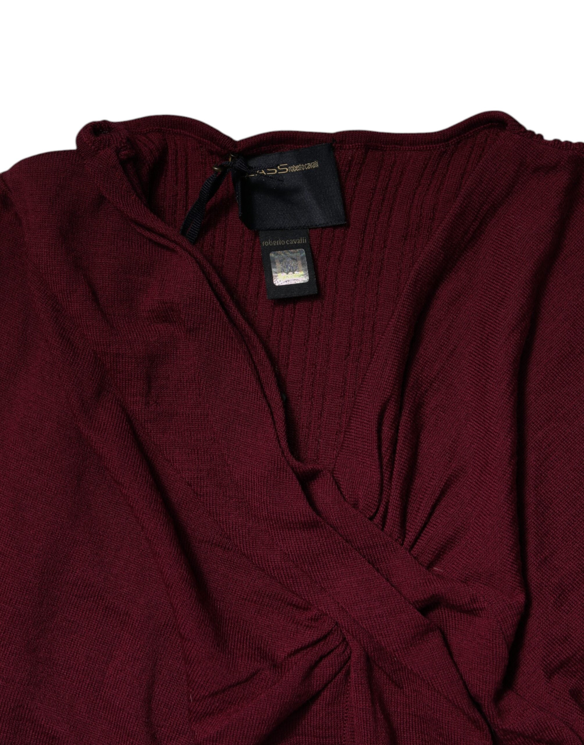 Pulover Roberto Cavalli Maro cu imprimeu Keyhole Knit