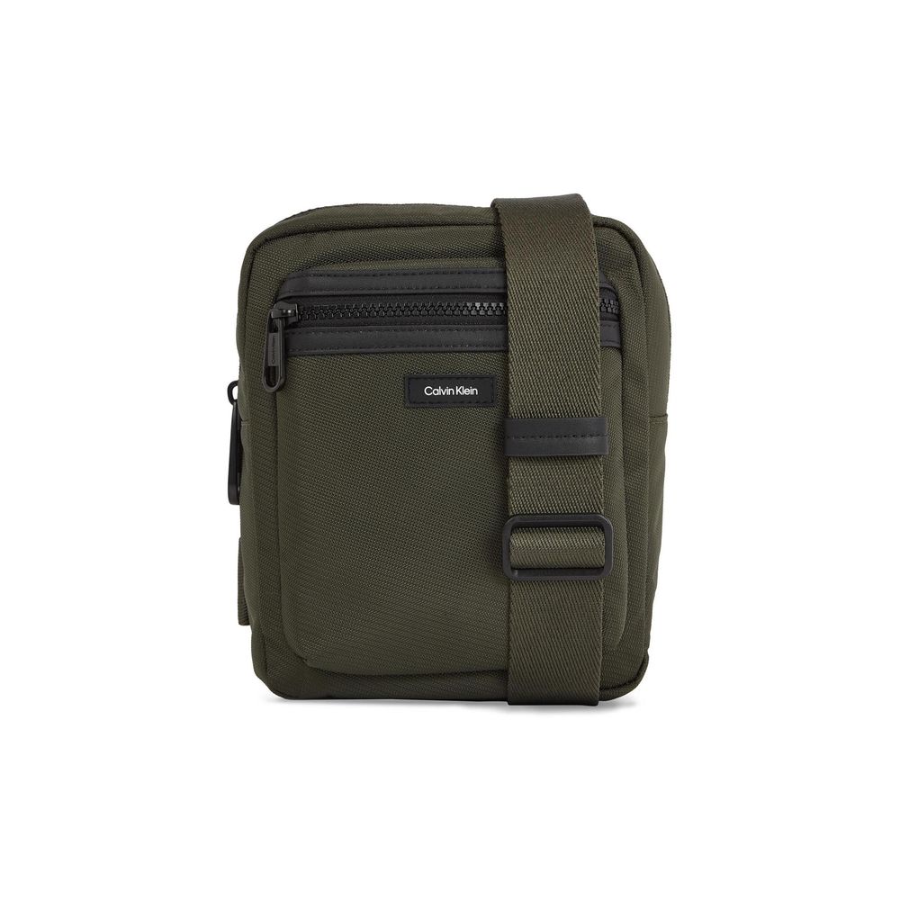 Geantă messenger Calvin Klein verde din poliester reciclat