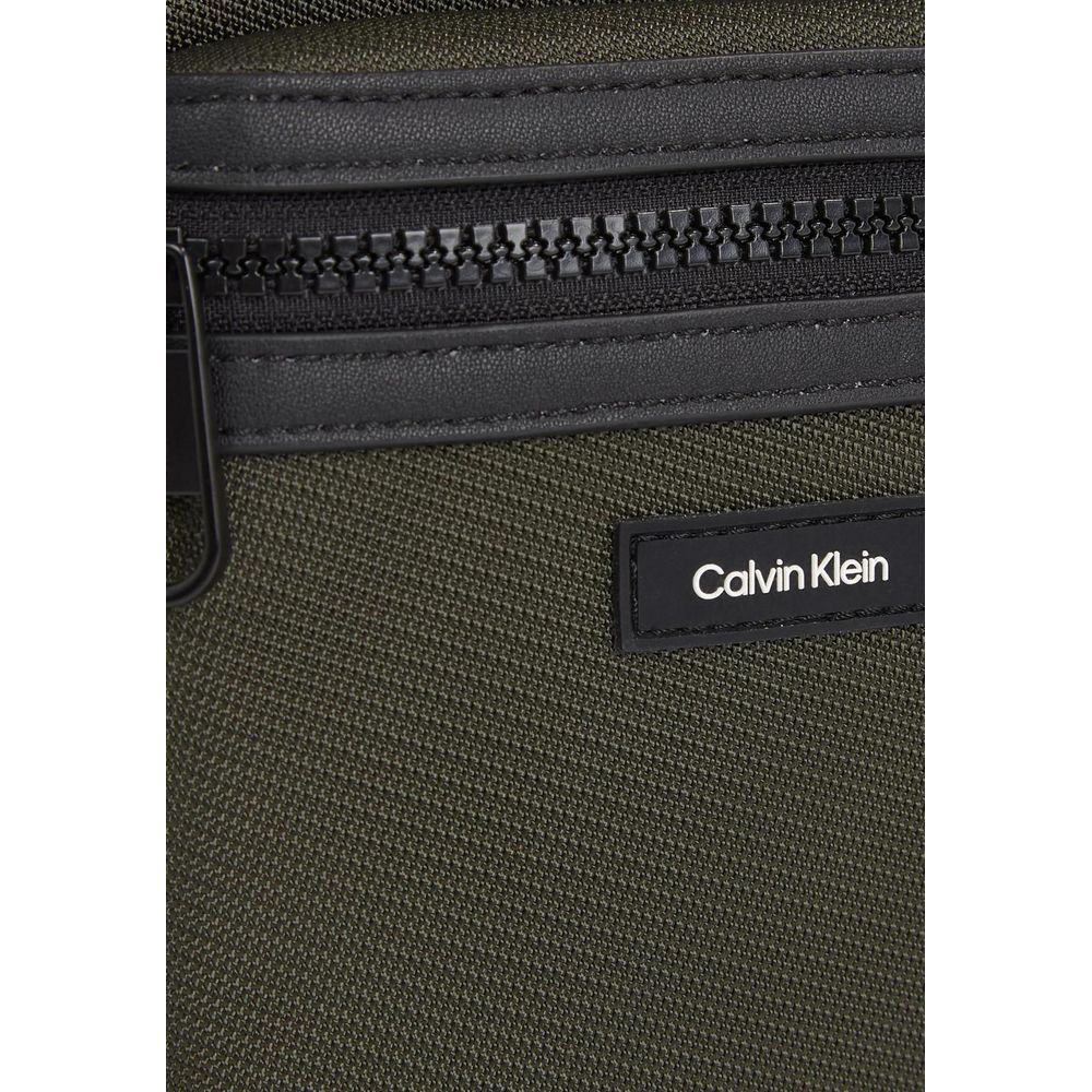 Geantă messenger Calvin Klein verde din poliester reciclat
