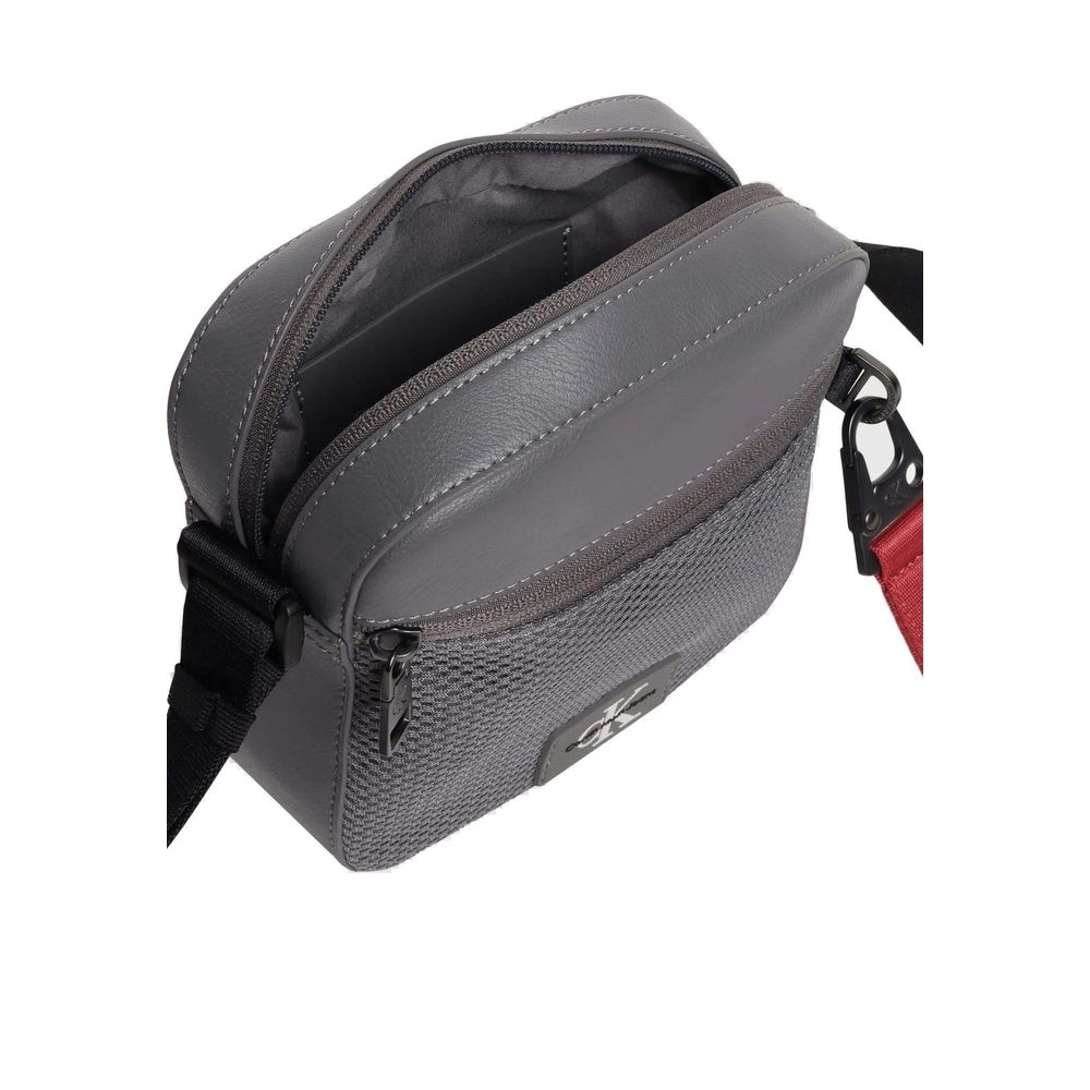 Geantă de mână Calvin Klein gri din poliester reciclat