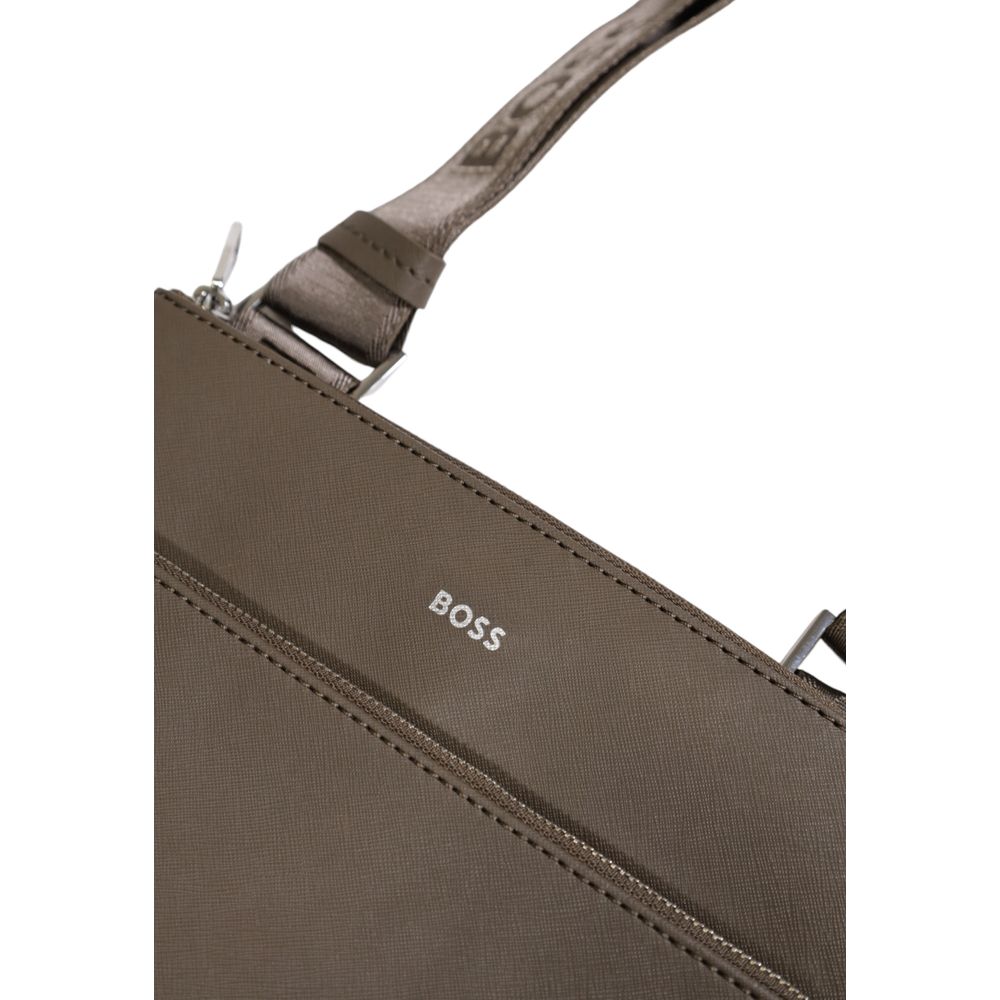 Geantă Hugo Boss verde din piele