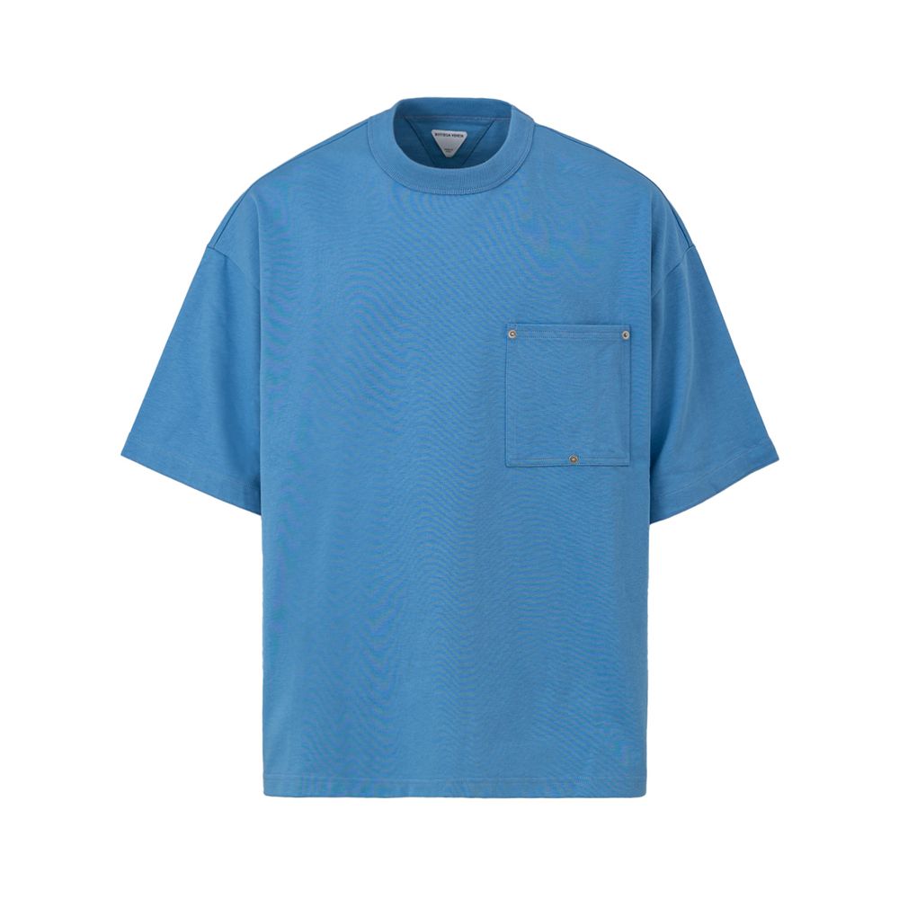 Tricou albastru din bumbac Bottega Veneta