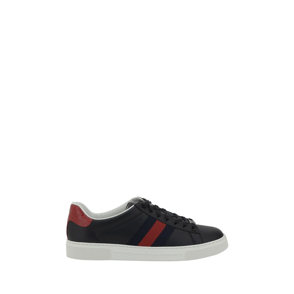 Schwarze Ledersneaker von Gucci