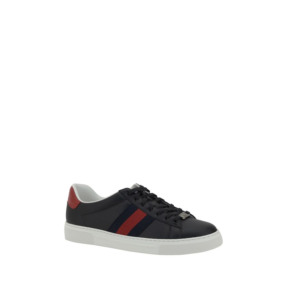 Schwarze Ledersneaker von Gucci