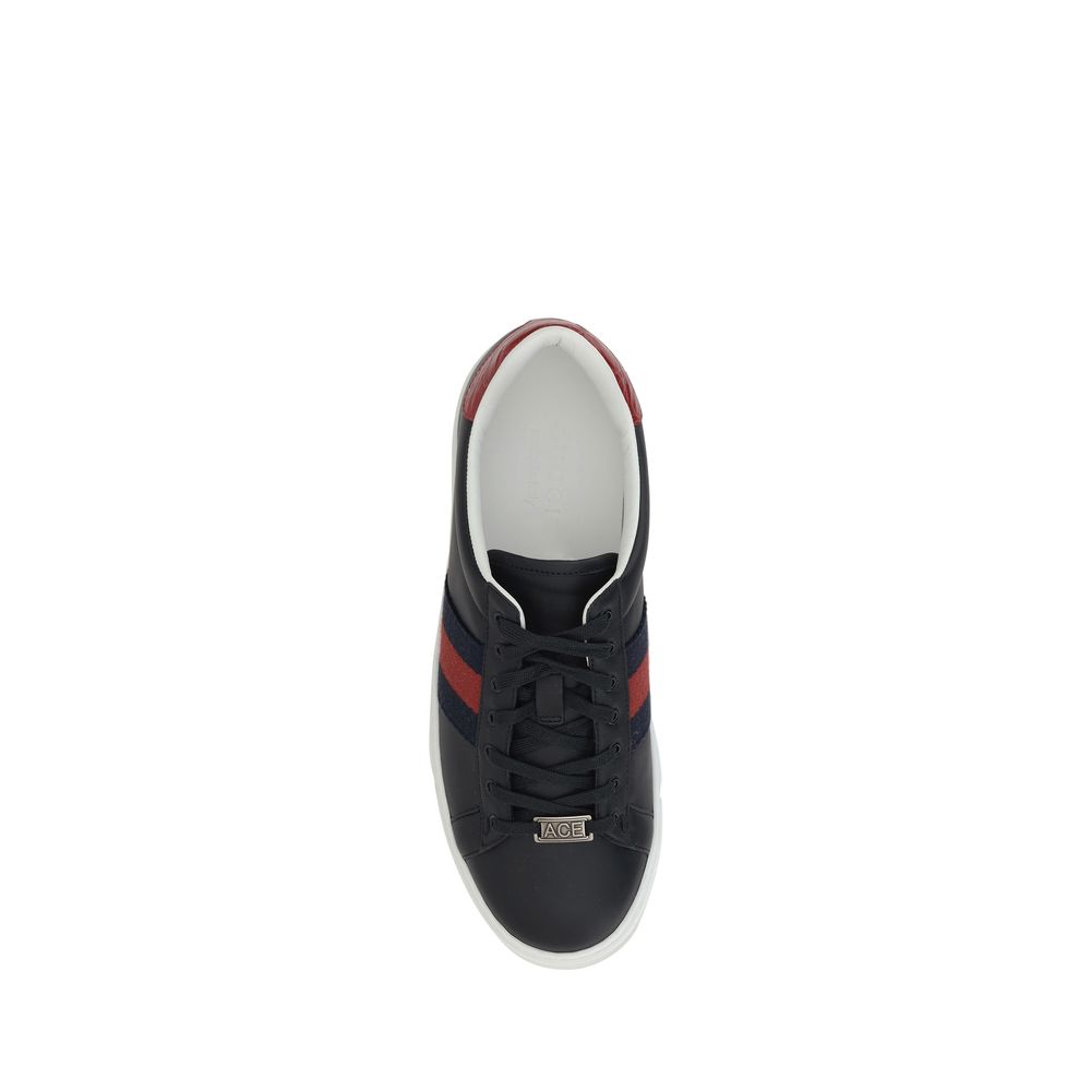 Schwarze Ledersneaker von Gucci