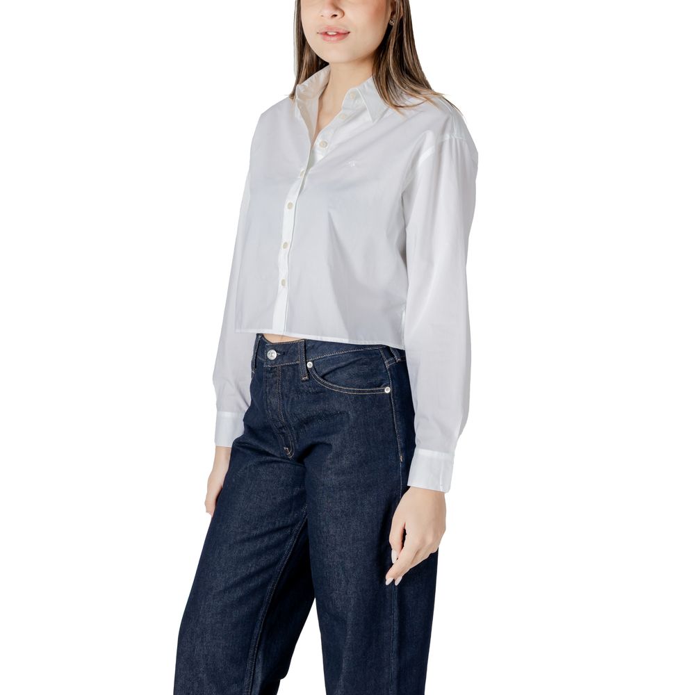 Cămașă albă din bumbac Calvin Klein Jeans