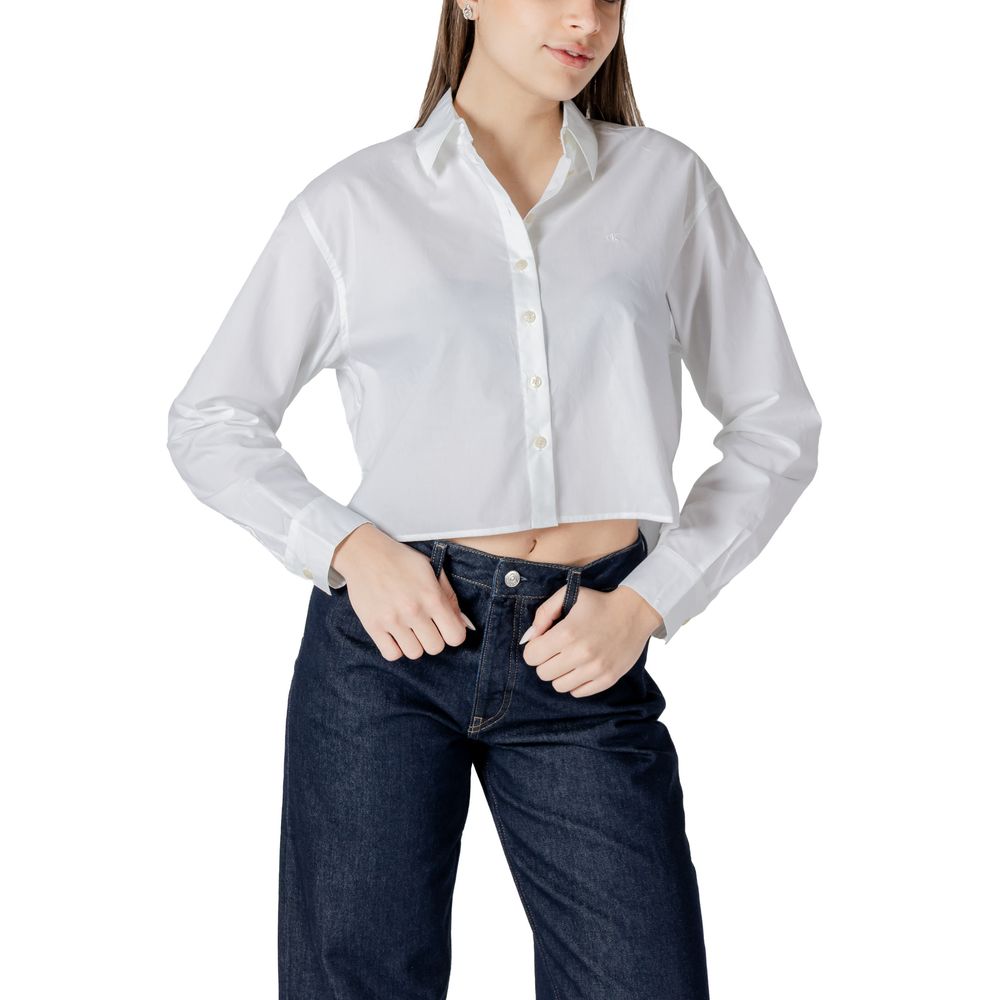 Cămașă albă din bumbac Calvin Klein Jeans