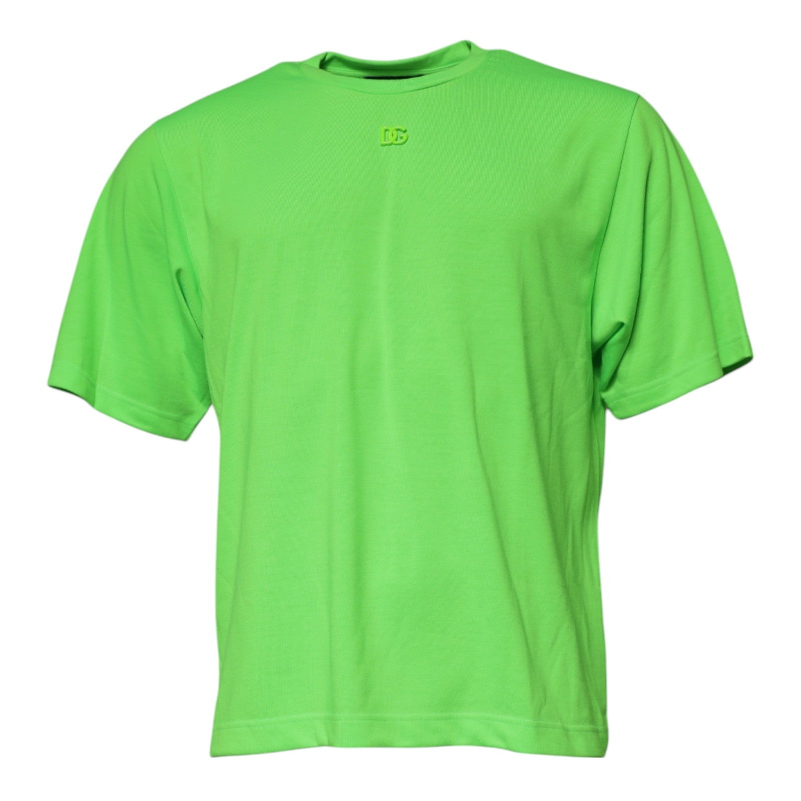 Dolce &amp; Gabbana – Grünes T-Shirt aus Polyester mit Rundhalsausschnitt und Logo