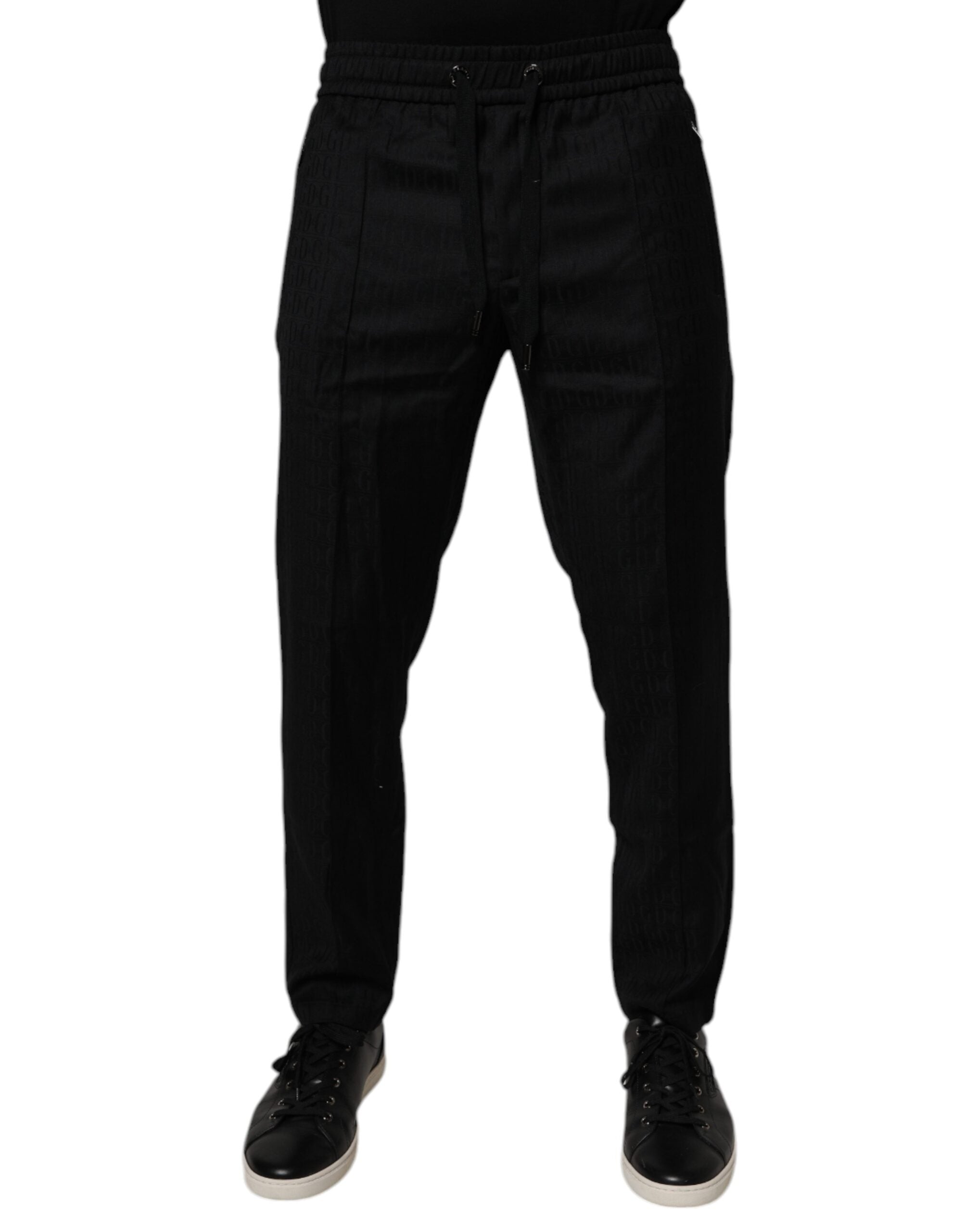 Dolce &amp; Gabbana – Schwarze Jogginghose aus Wolle