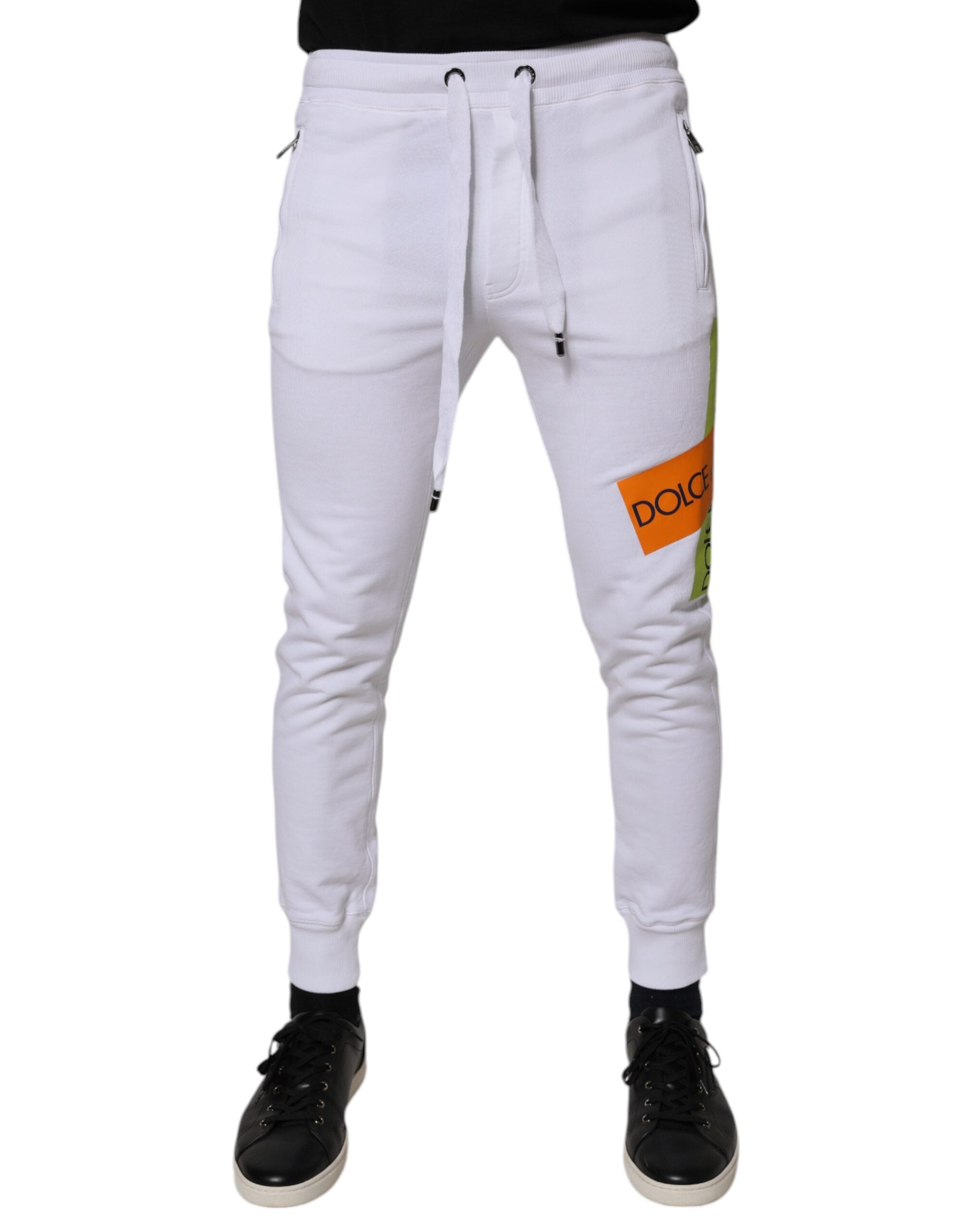 Dolce &amp; Gabbana – Weiße Jogginghose aus Baumwolle mit Logo