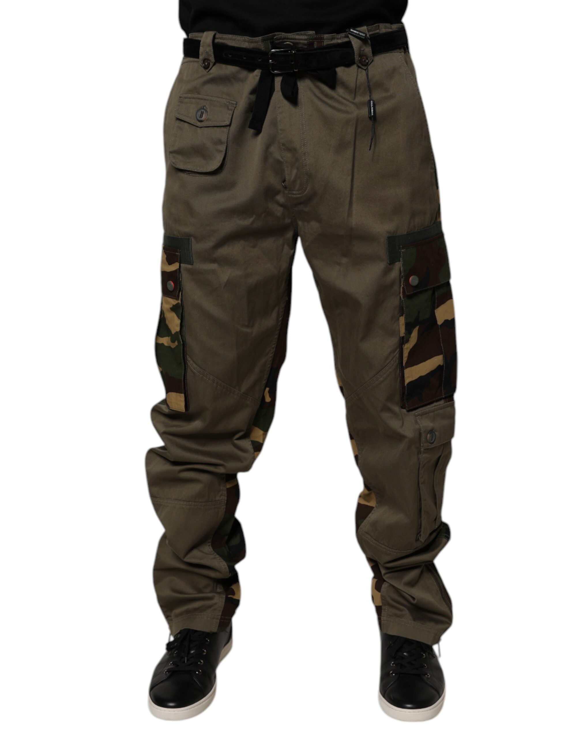 Pantaloni cargo Dolce &amp; Gabbana cu imprimeu de camuflaj multicolor