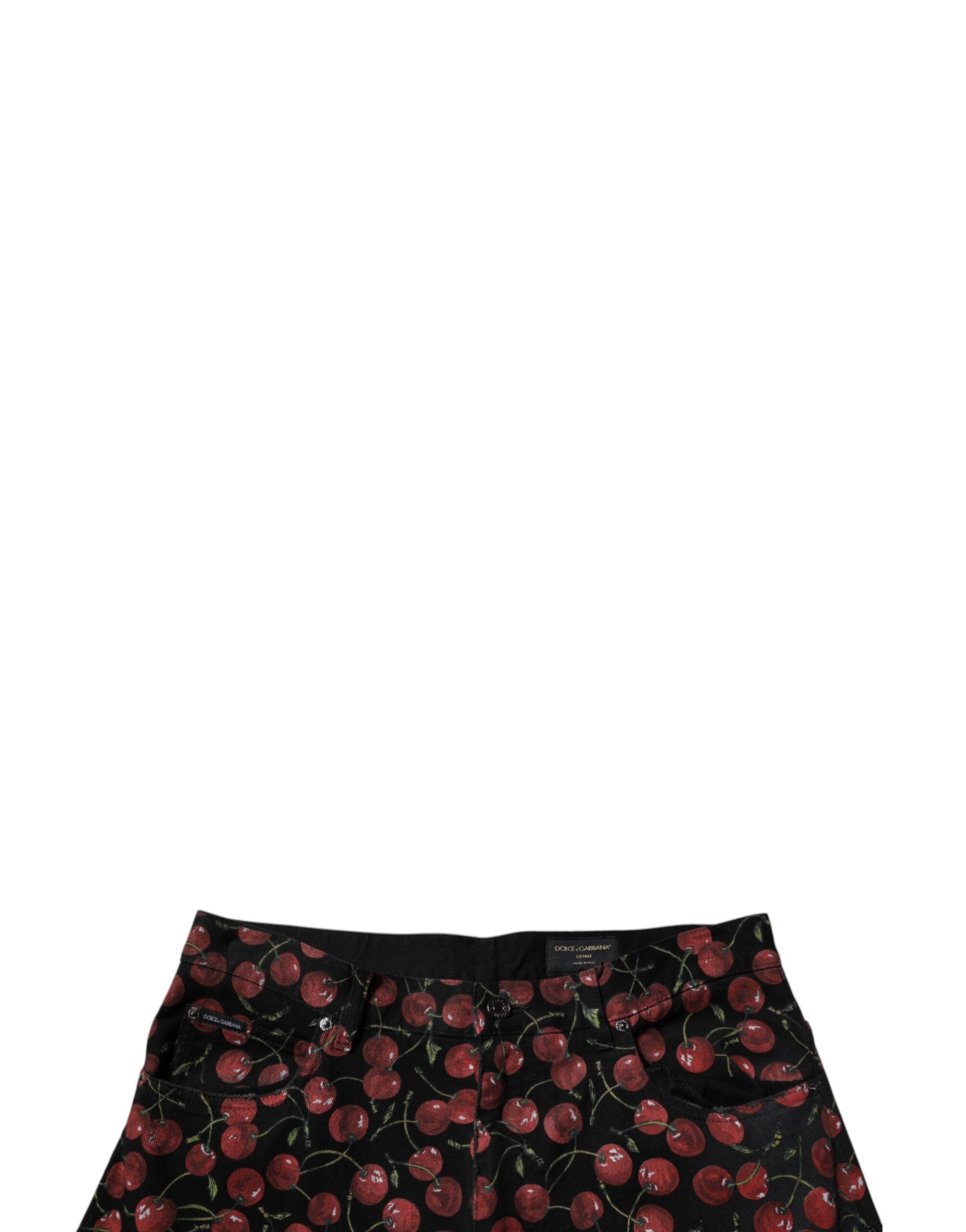 Blugi Dolce &amp; Gabbana Black Cherry Cotton Straight pentru bărbați