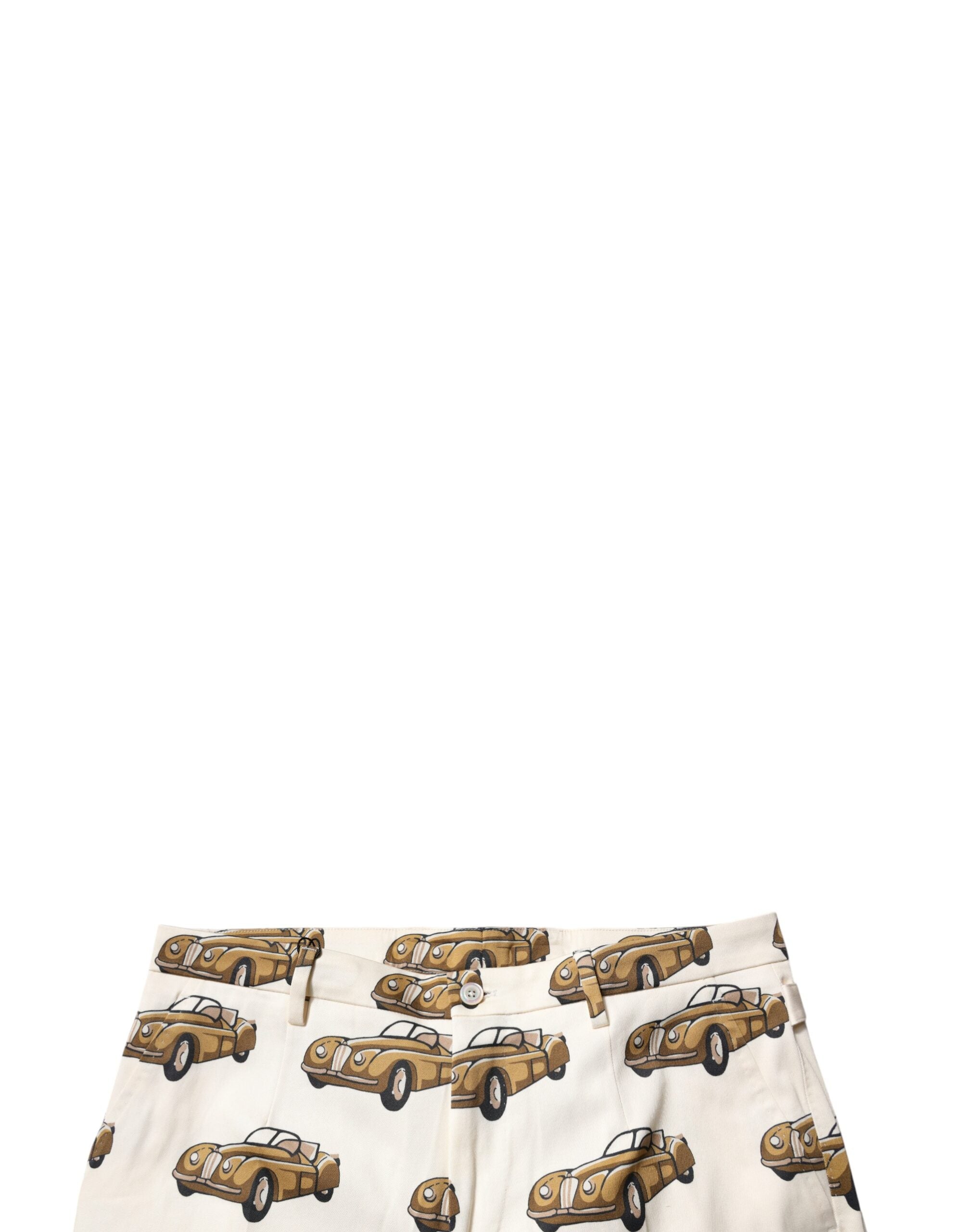 Blugi skinny Dolce &amp; Gabbana Off White Cars din bumbac pentru bărbați