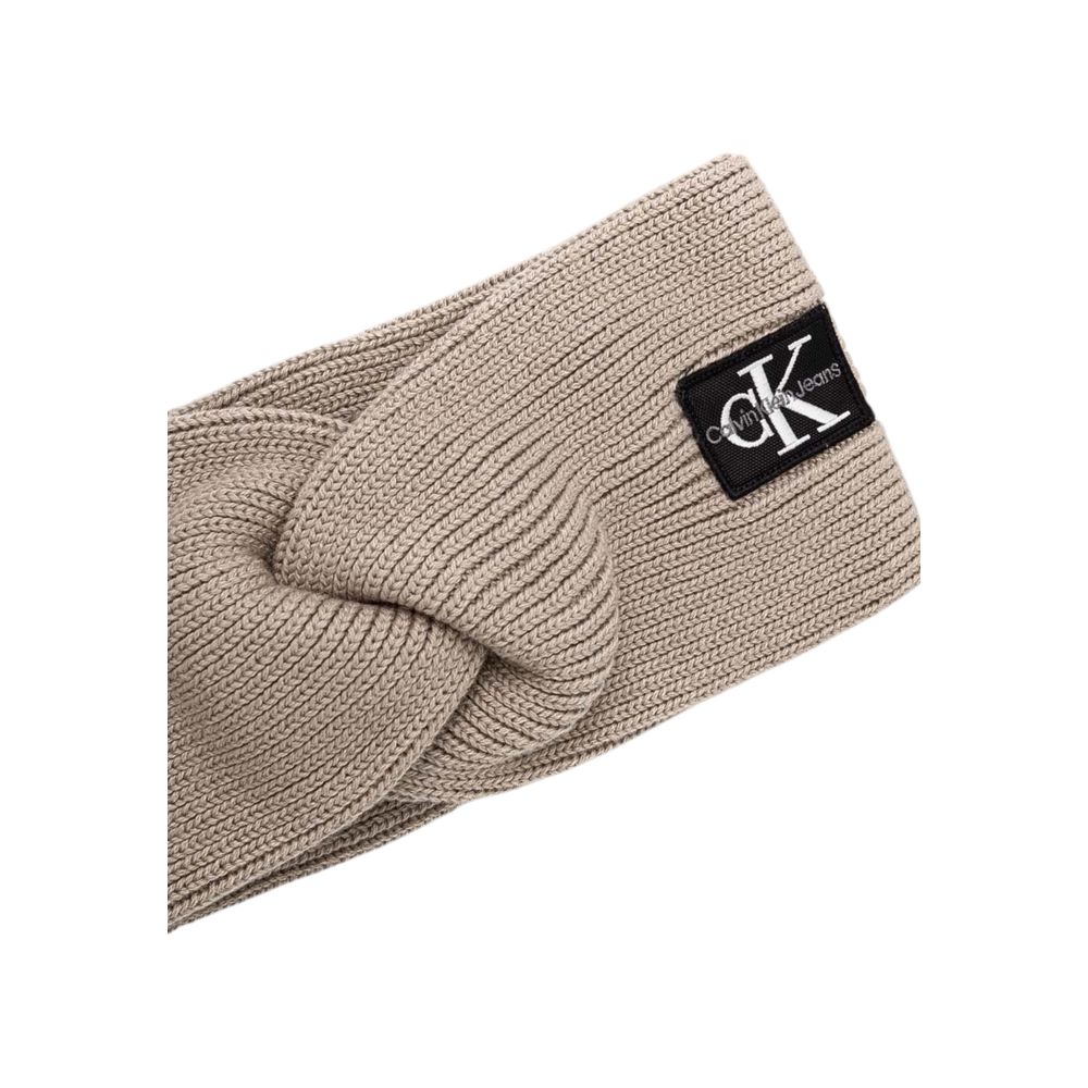 Pălărie Calvin Klein Jeans bej din bumbac