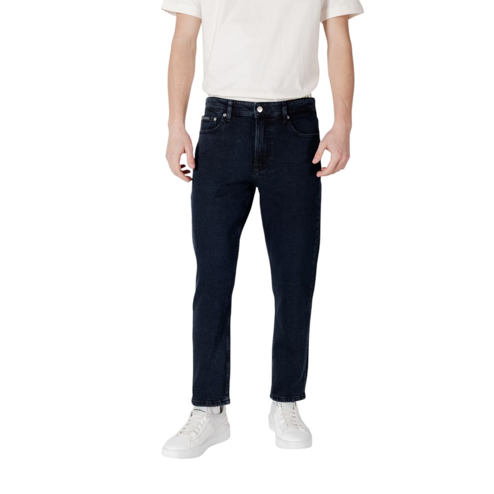 Blugi și pantaloni din bumbac albastru Calvin Klein Jeans