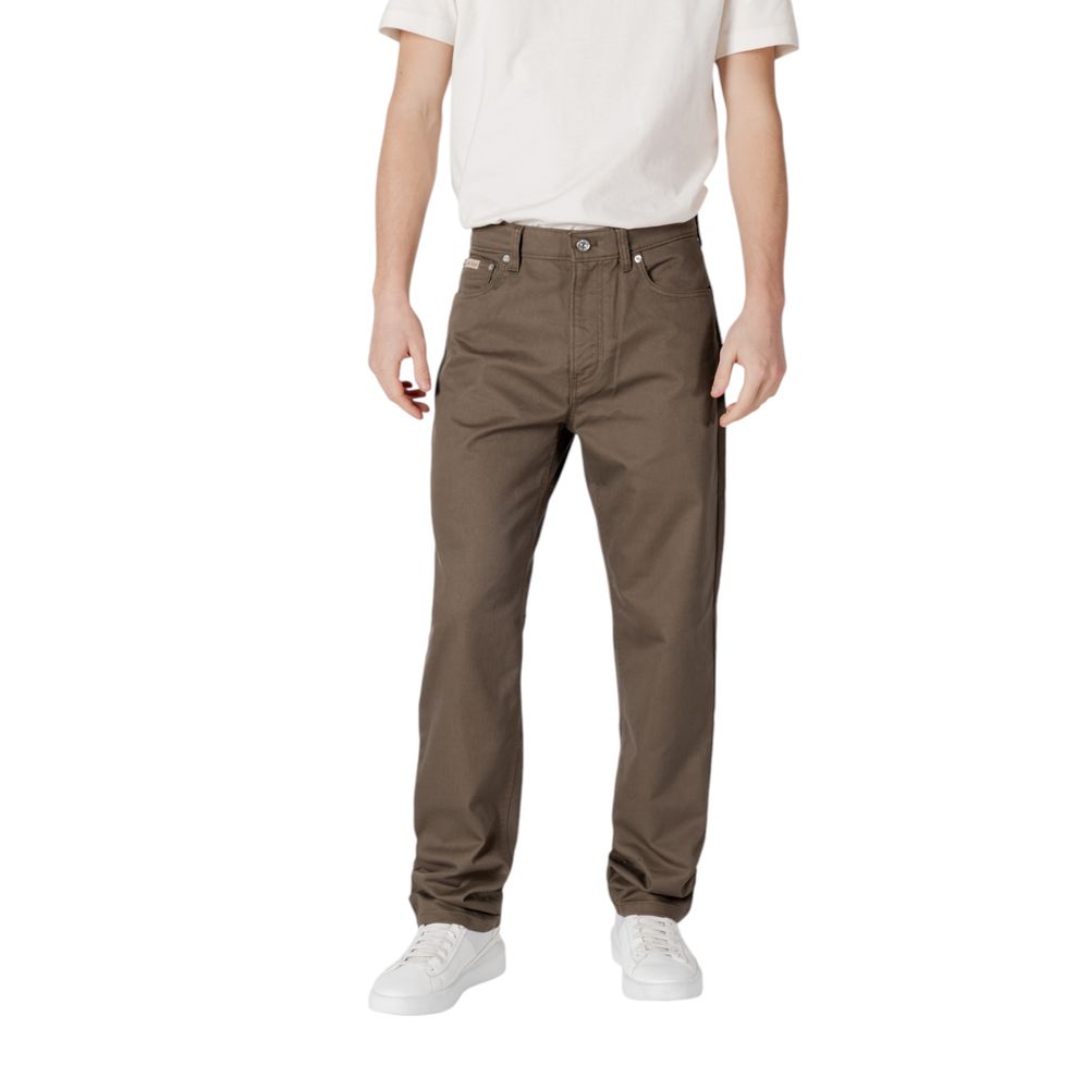 Blugi și pantaloni verzi din bumbac Calvin Klein Jeans