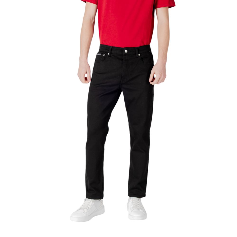 Blugi și pantaloni negri din poliester reciclat Calvin Klein Jeans